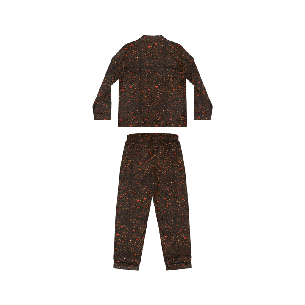 Women's Satin Pajama Set — Dark Starry Dot Sleepwear
