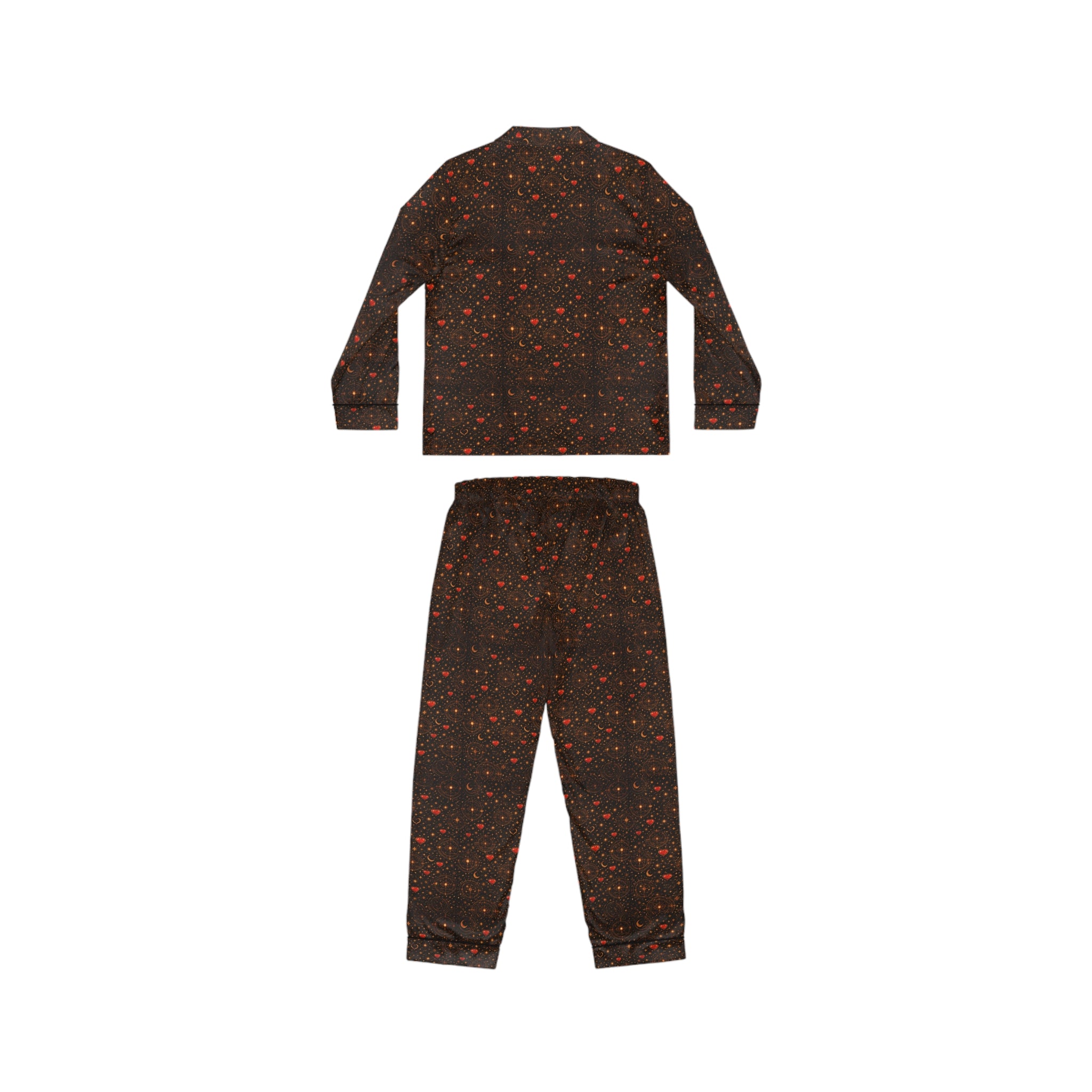 Women's Satin Pajama Set — Dark Starry Dot Sleepwear
