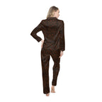 Women's Satin Pajama Set — Dark Starry Dot Sleepwear