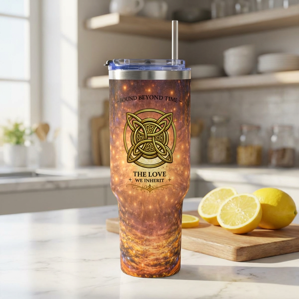 ✨ Bound Beyond Time Celtic Knot 40oz Vacuum Thermal Tumbler