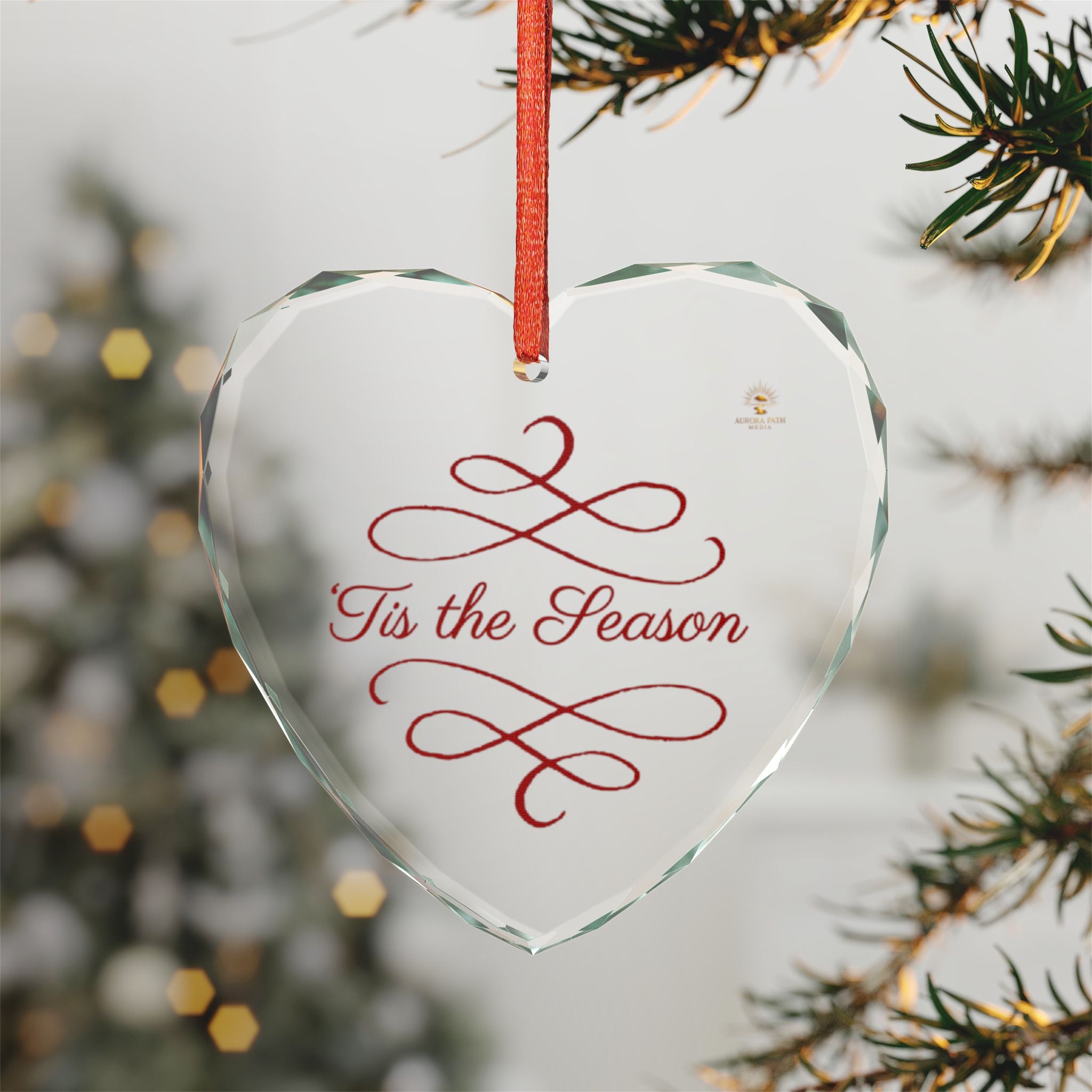Heart Crystal Ornament - "’Tis the Season" Holiday Keepsake - Aurora Path Media#original_value#One sizeHeart