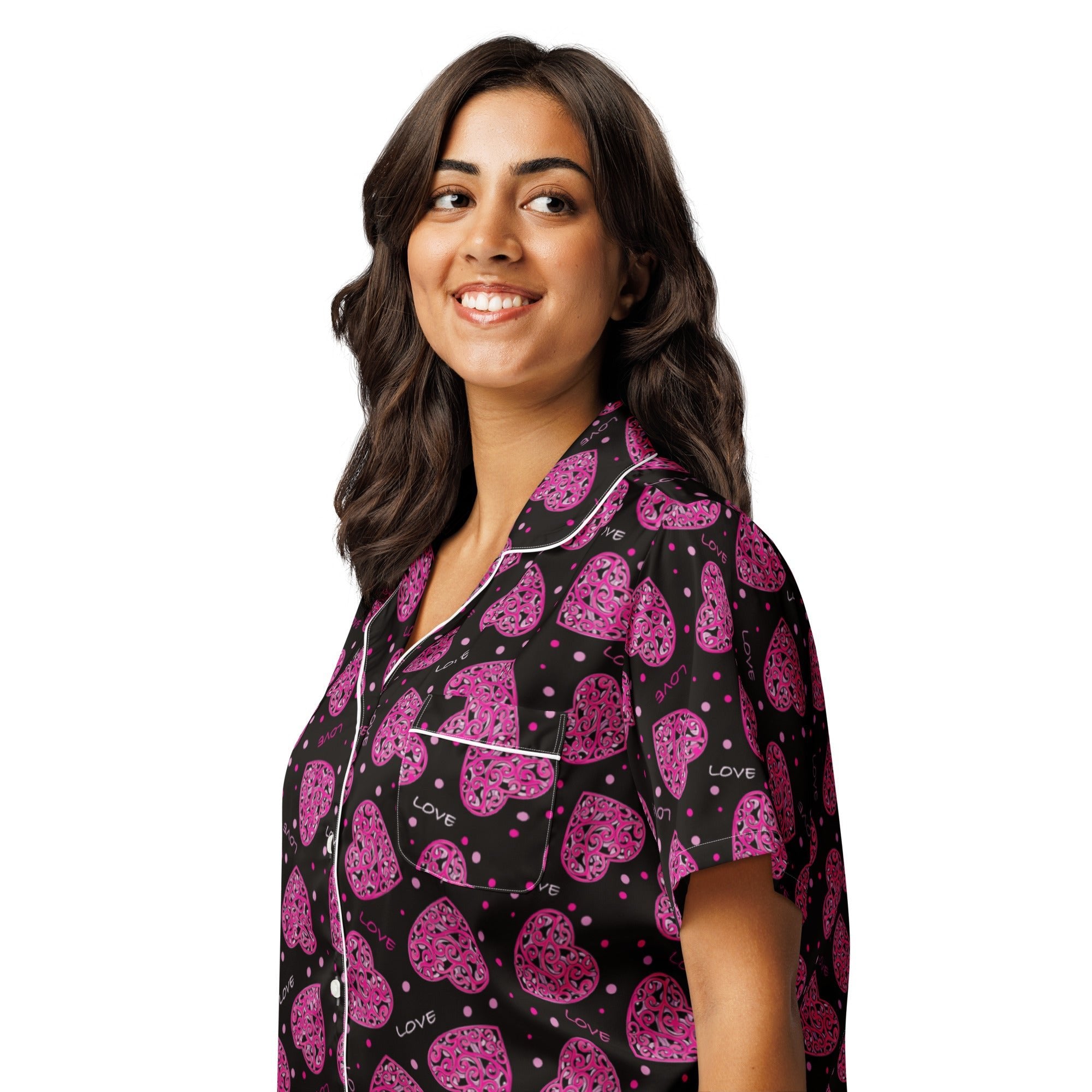 ❤️ All - Over Print Women’s Short Sleeve Pajama Top - Aurora Path Media5701875_20965Product mockupXS