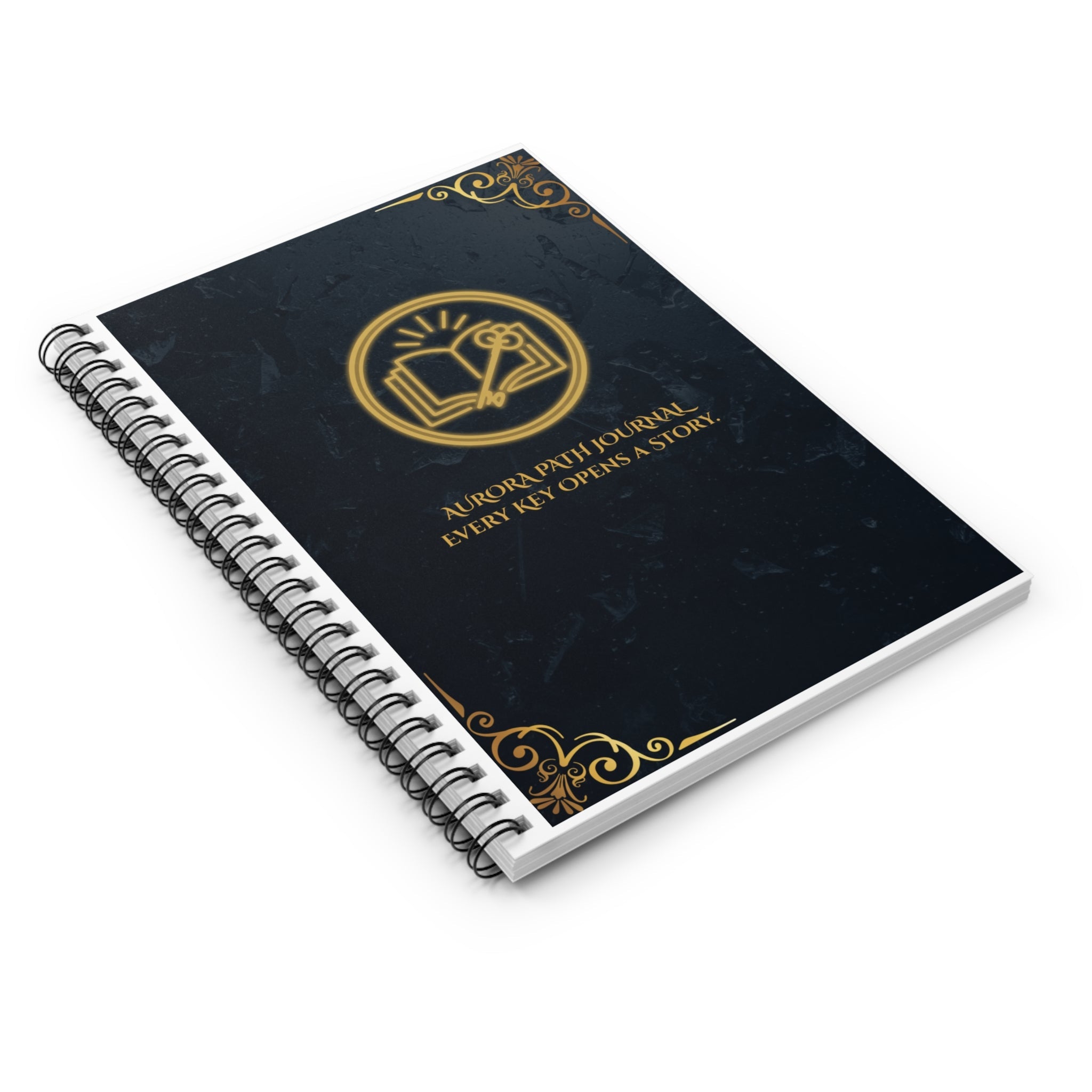 Aurora Path Journal Spiral Notebook — “Every Key Opens a Story” Ruled Notebook - Aurora Path Media#original_value#One Size