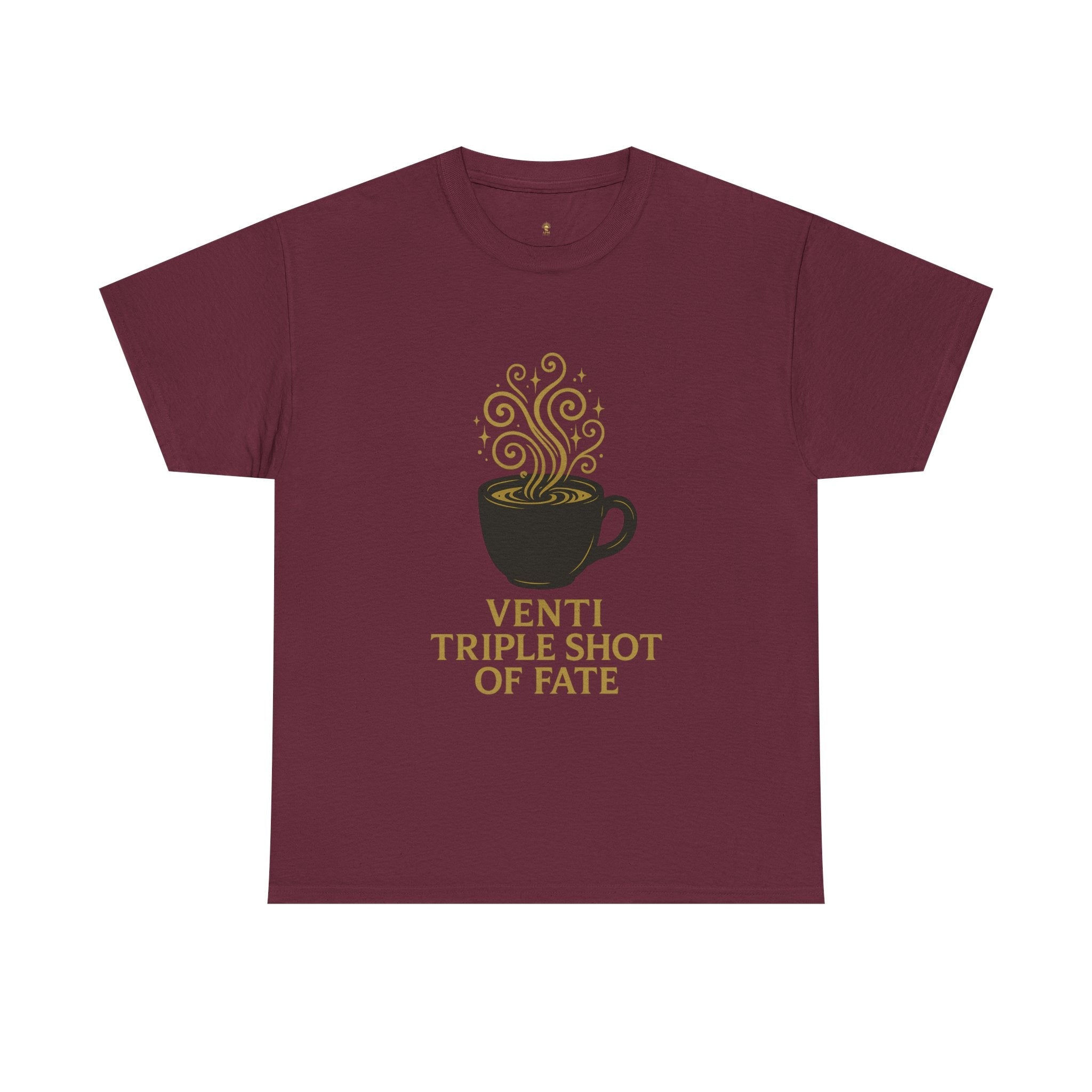 Coffee Tee — "Venti Triple Shot of Fate" Graphic Shirt - Aurora Path Media16068928008582322813Coffee Tee — "Venti Triple Shot of Fate" Graphic ShirtSMaroon