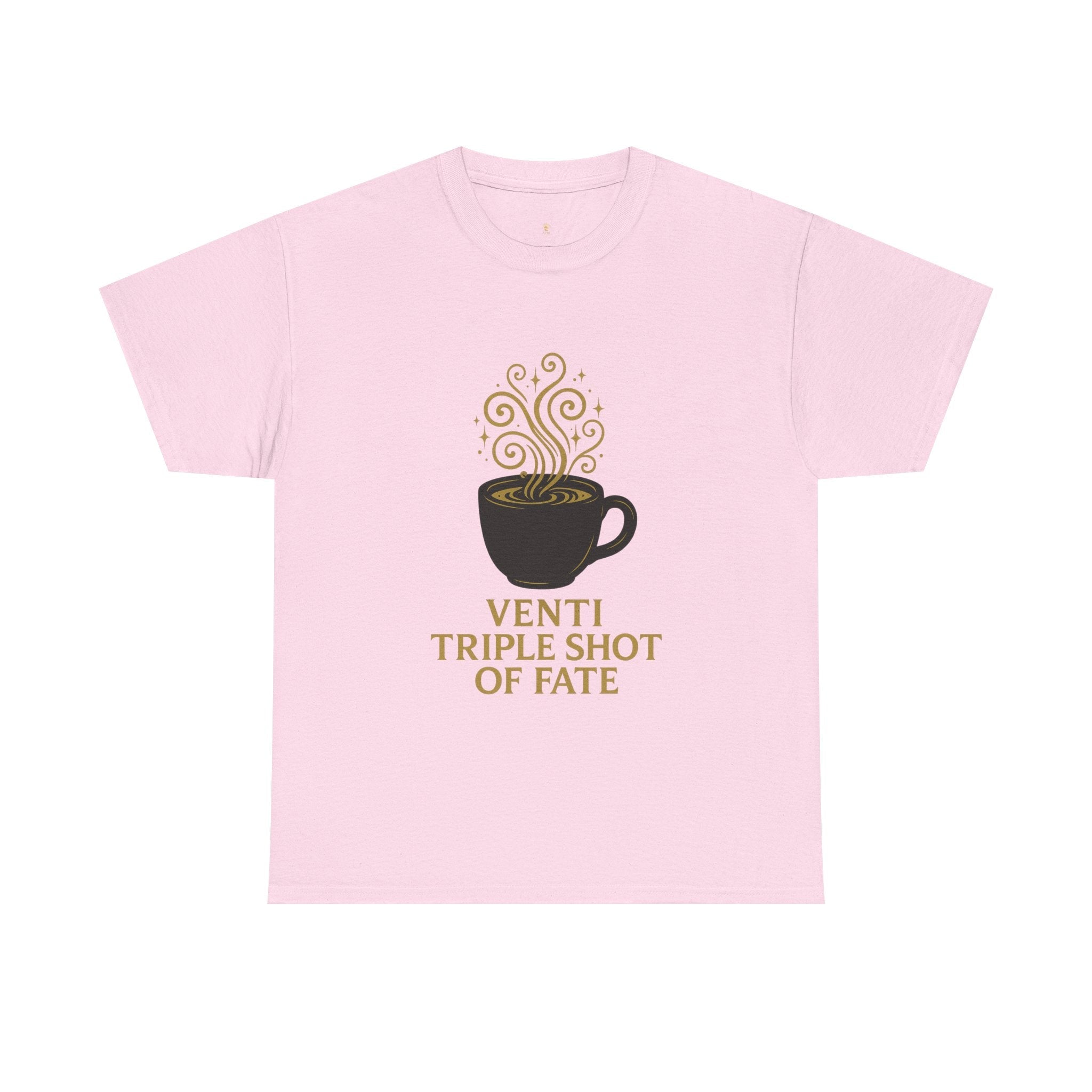 Coffee Tee — "Venti Triple Shot of Fate" Graphic Shirt - Aurora Path Media17754808010866469975Coffee Tee — "Venti Triple Shot of Fate" Graphic ShirtSLight Pink