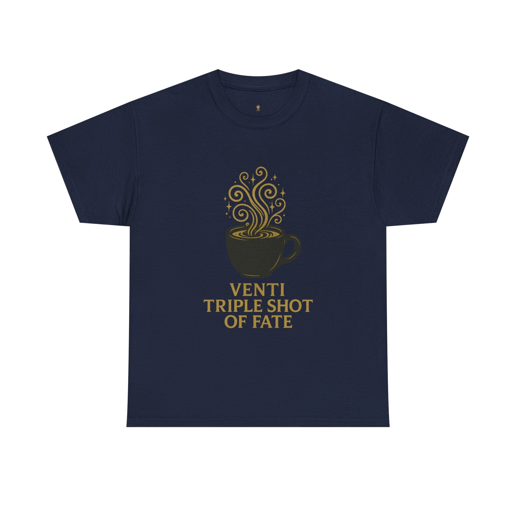 Coffee Tee — "Venti Triple Shot of Fate" Graphic Shirt - Aurora Path Media25651405609670150931Coffee Tee — "Venti Triple Shot of Fate" Graphic ShirtSNavy