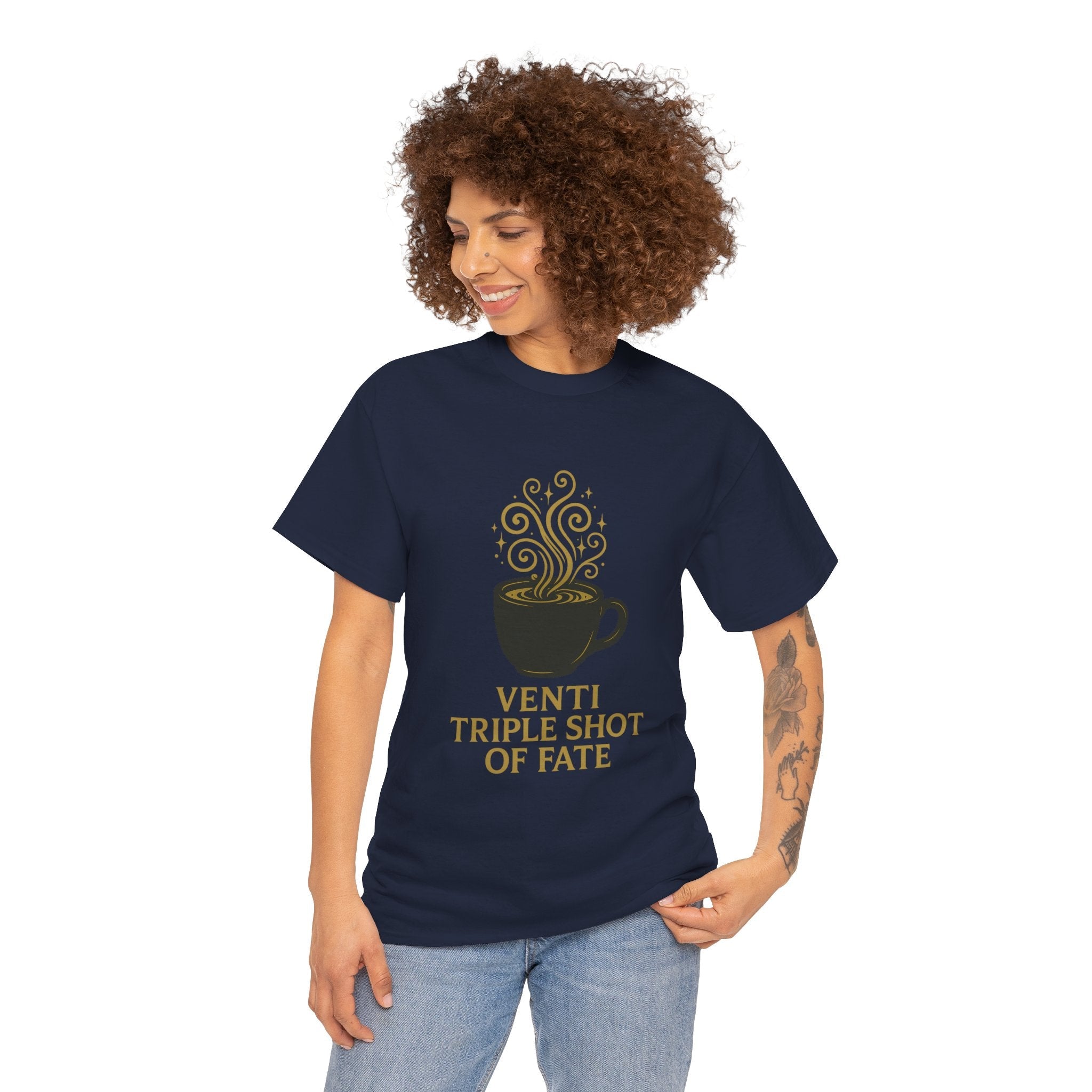 Coffee Tee — "Venti Triple Shot of Fate" Graphic Shirt - Aurora Path Media32954004397187985389Coffee Tee — "Venti Triple Shot of Fate" Graphic ShirtSRed