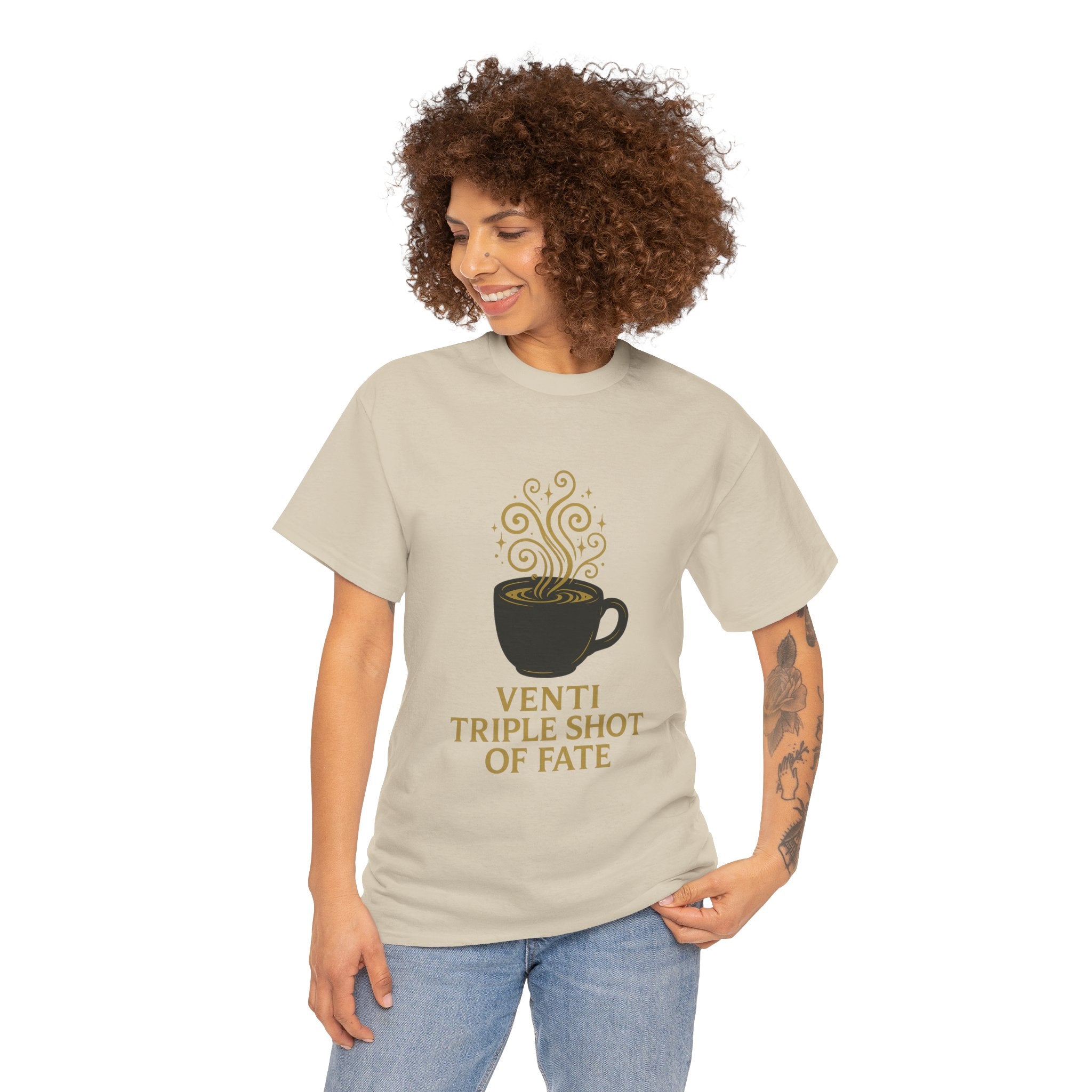 Coffee Tee — "Venti Triple Shot of Fate" Graphic Shirt - Aurora Path Media32954004397187985389Coffee Tee — "Venti Triple Shot of Fate" Graphic ShirtSRed