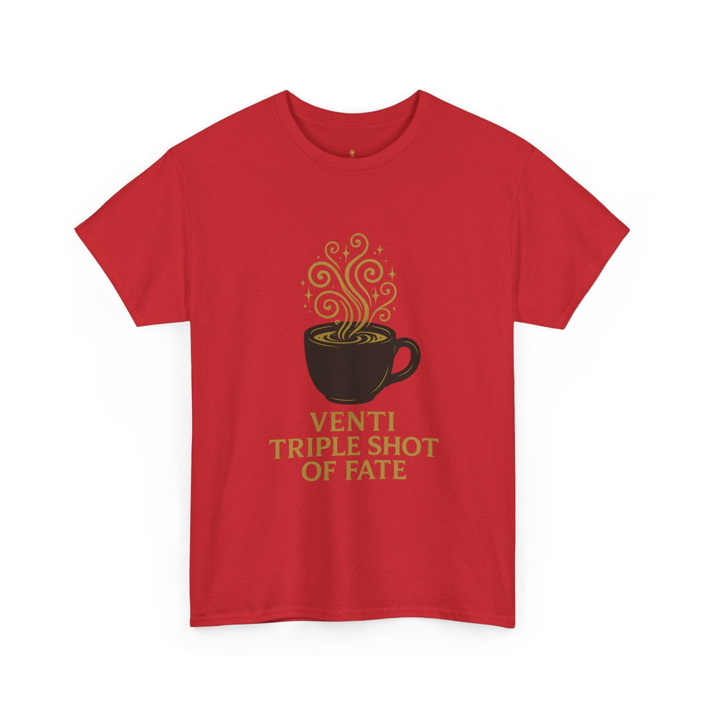 Coffee Tee — "Venti Triple Shot of Fate" Graphic Shirt - Aurora Path Media32954004397187985389Coffee Tee — "Venti Triple Shot of Fate" Graphic ShirtSRed