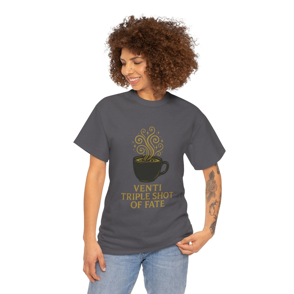 Coffee Tee — "Venti Triple Shot of Fate" Graphic Shirt - Aurora Path Media32954004397187985389Coffee Tee — "Venti Triple Shot of Fate" Graphic ShirtSRed