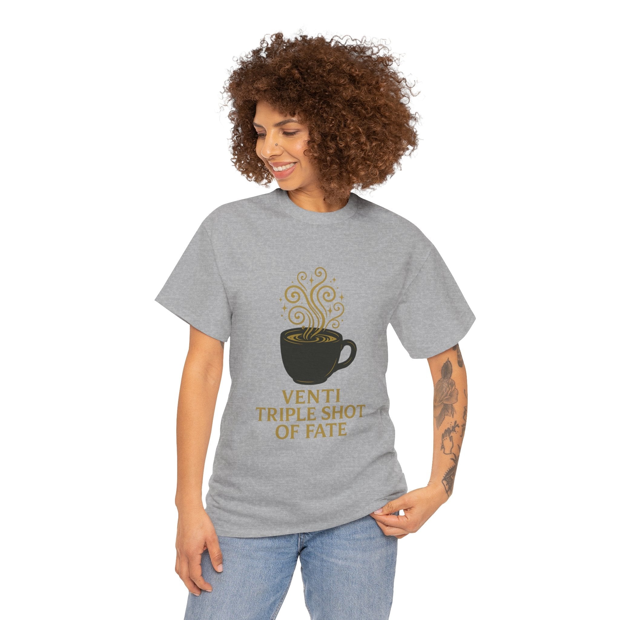 Coffee Tee — "Venti Triple Shot of Fate" Graphic Shirt - Aurora Path Media32954004397187985389Coffee Tee — "Venti Triple Shot of Fate" Graphic ShirtSRed