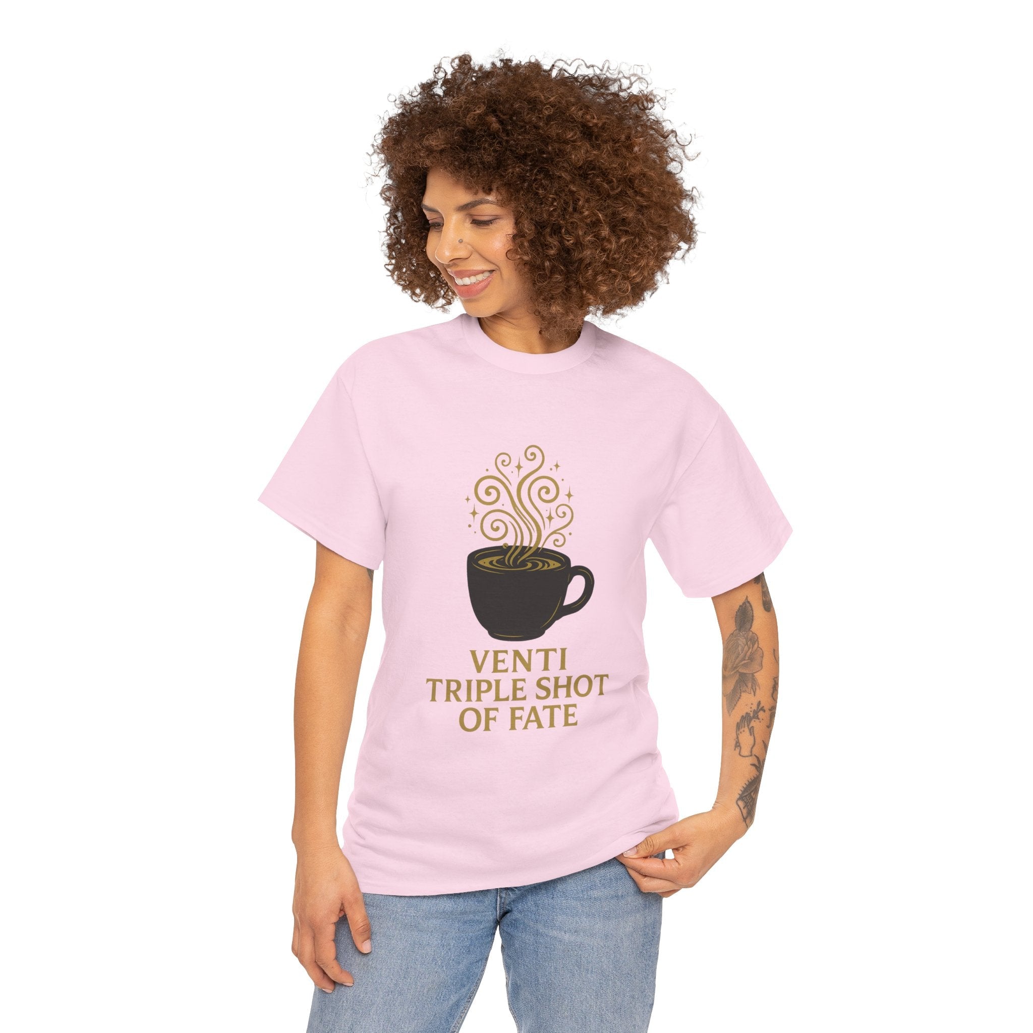 Coffee Tee — "Venti Triple Shot of Fate" Graphic Shirt - Aurora Path Media32954004397187985389Coffee Tee — "Venti Triple Shot of Fate" Graphic ShirtSRed