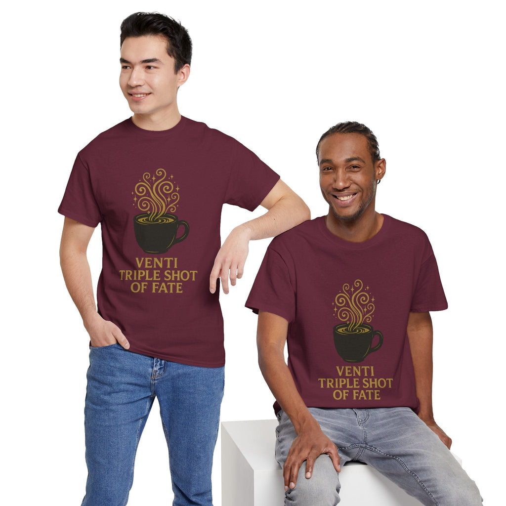 Coffee Tee — "Venti Triple Shot of Fate" Graphic Shirt - Aurora Path Media32954004397187985389Coffee Tee — "Venti Triple Shot of Fate" Graphic ShirtSRed