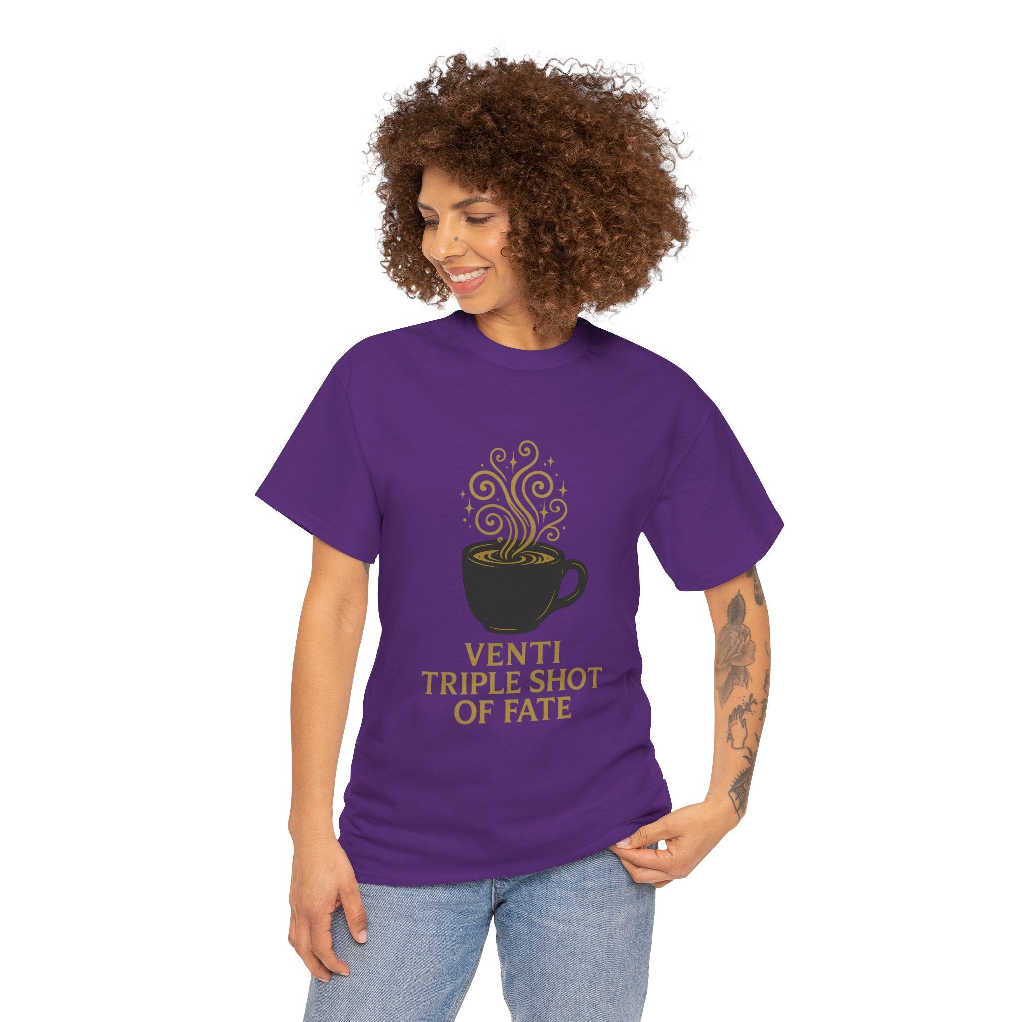 Coffee Tee — "Venti Triple Shot of Fate" Graphic Shirt - Aurora Path Media32954004397187985389Coffee Tee — "Venti Triple Shot of Fate" Graphic ShirtSRed