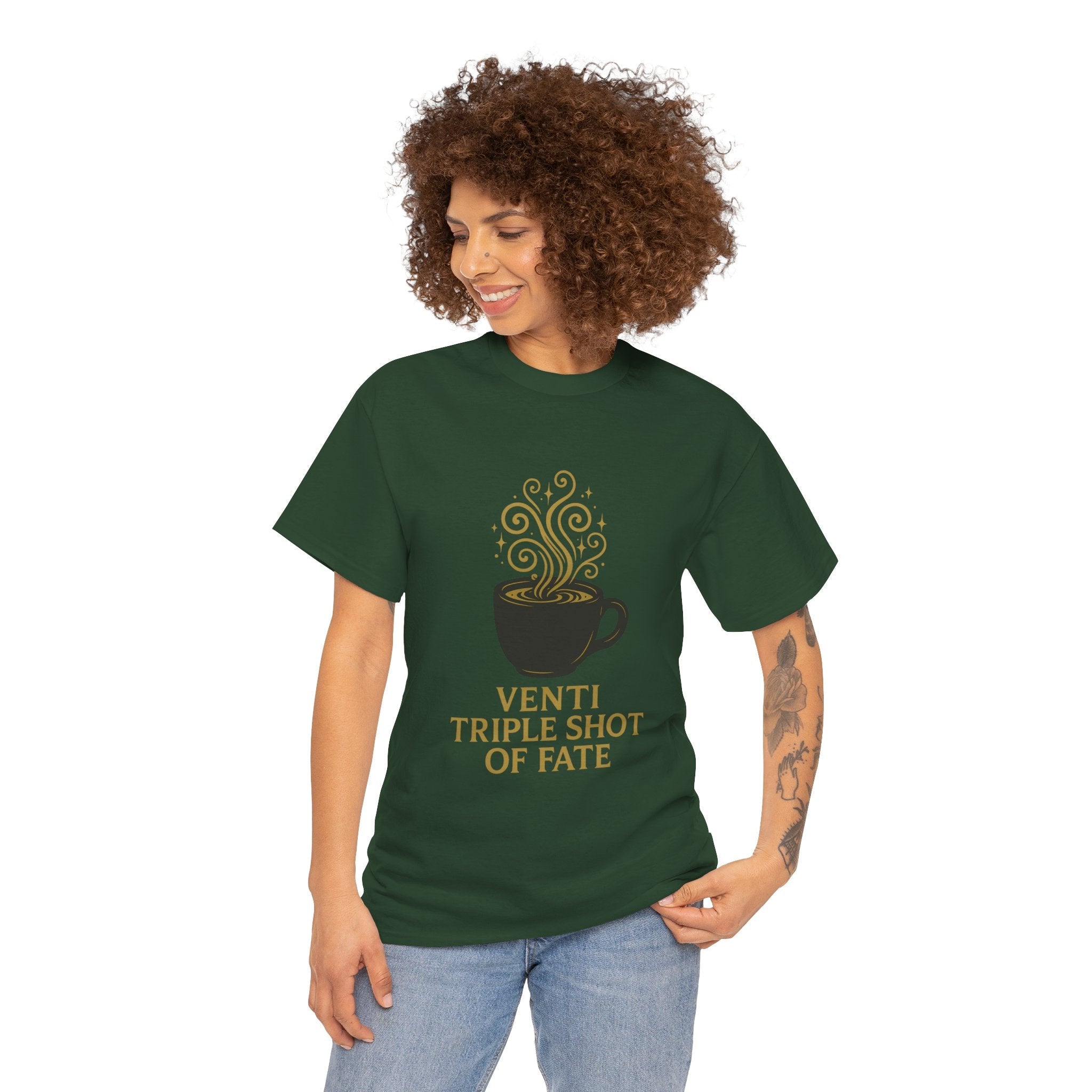Coffee Tee — "Venti Triple Shot of Fate" Graphic Shirt - Aurora Path Media32954004397187985389Coffee Tee — "Venti Triple Shot of Fate" Graphic ShirtSRed