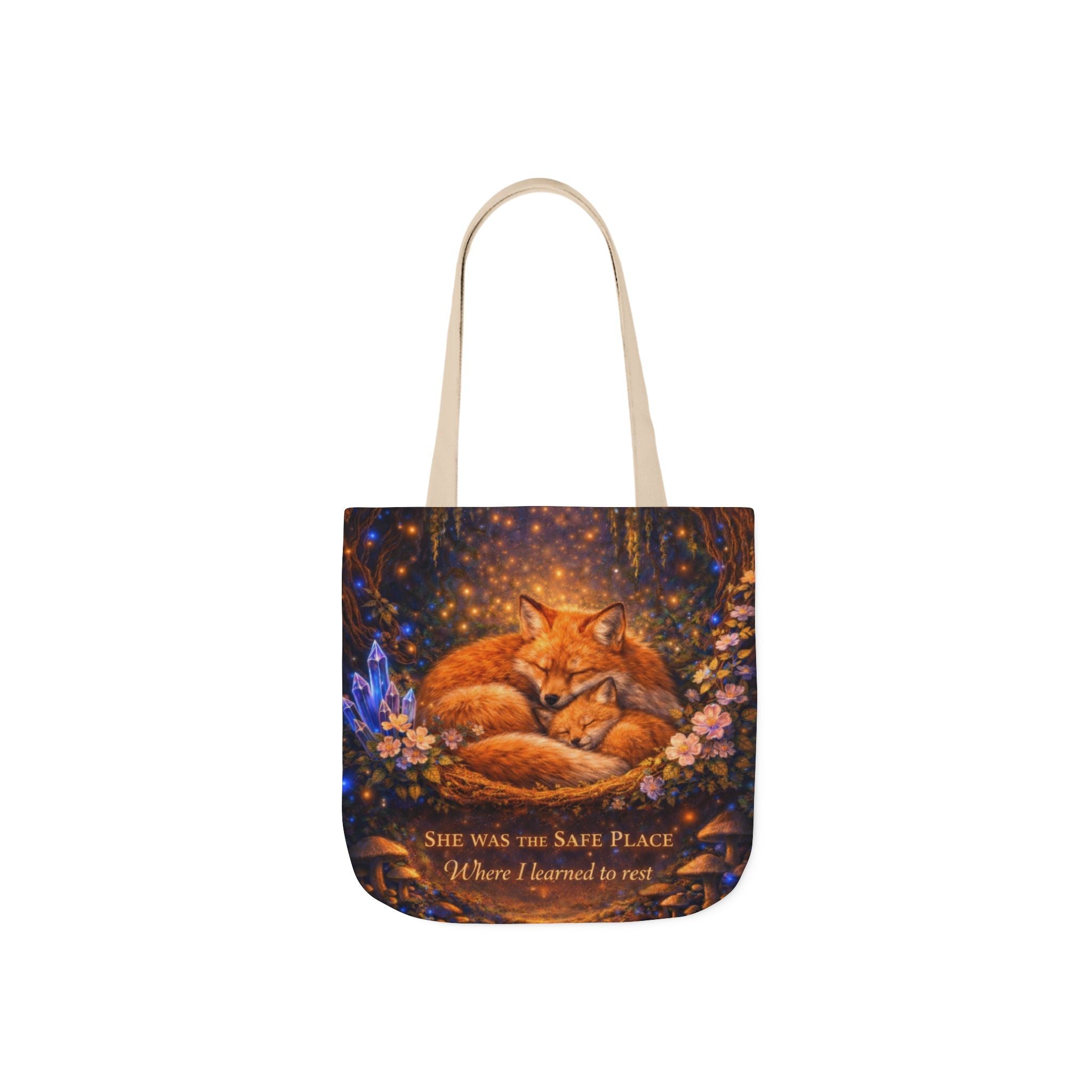 🌷 Fox Guardian Canvas Tote Bag - Aurora Path Media11938070943757493924🌷 Fox Guardian Canvas Tote BagBeige13" × 13''