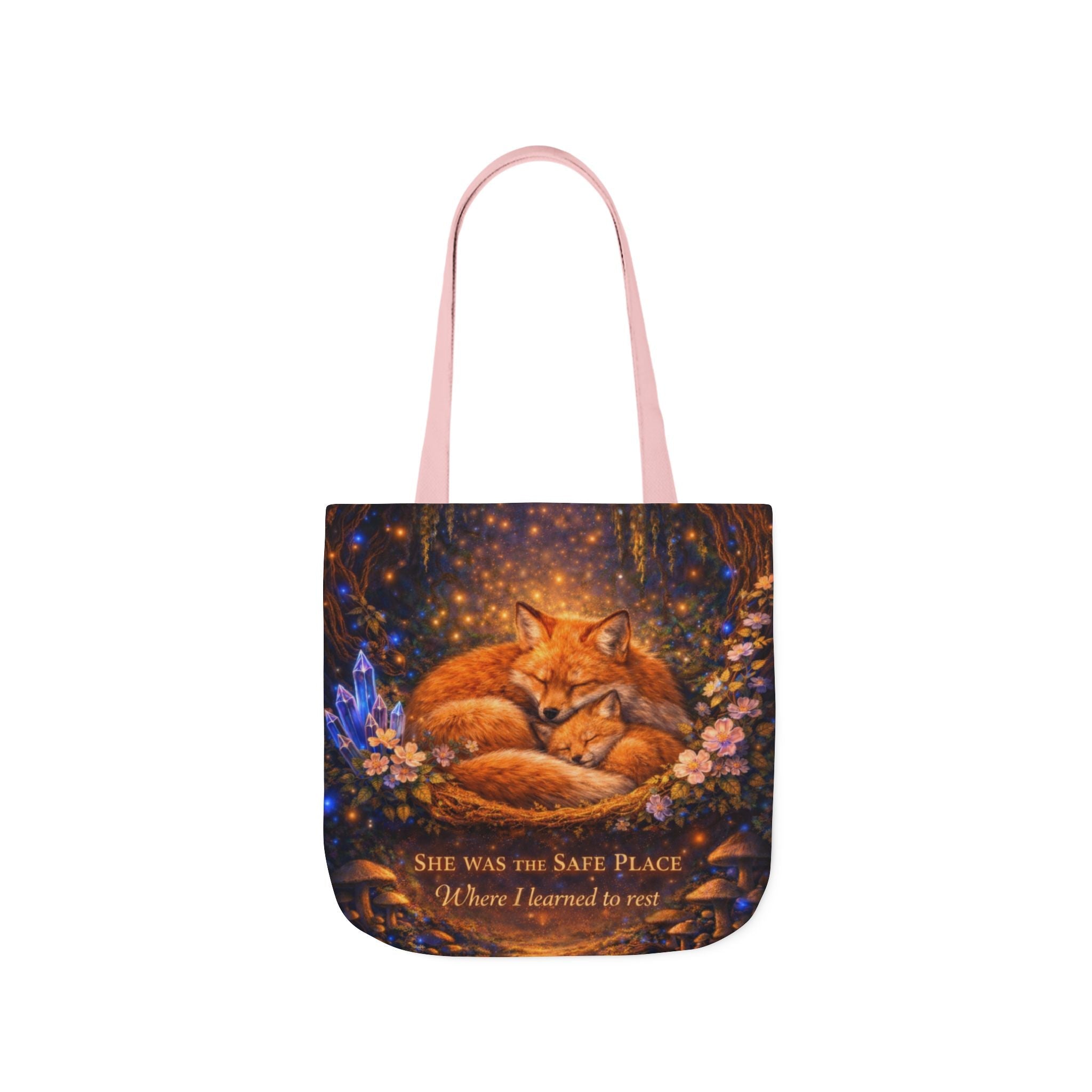 🌷 Fox Guardian Canvas Tote Bag - Aurora Path Media26544227348034838948🌷 Fox Guardian Canvas Tote BagLight Pink16" × 16''