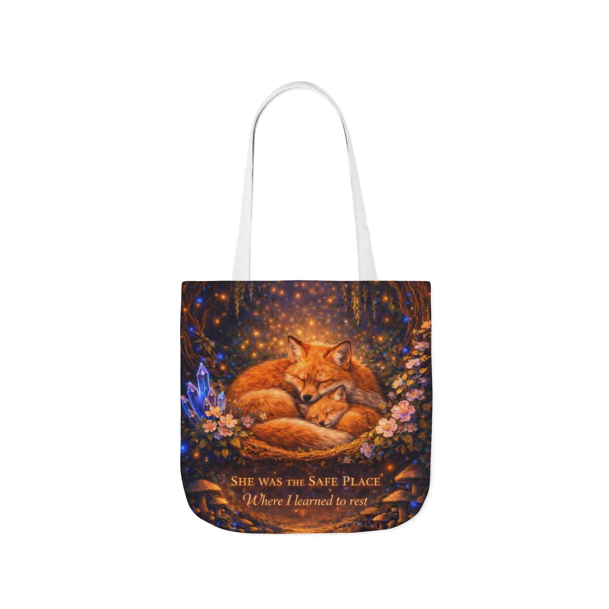 🌷 Fox Guardian Canvas Tote Bag - Aurora Path Media93299882961135987265🌷 Fox Guardian Canvas Tote BagWhite16" × 16''