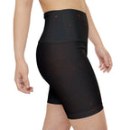Galaxy Ember Women's Workout Shorts – Black Space Print Biker Shorts - Aurora Path Media#original_value#XS