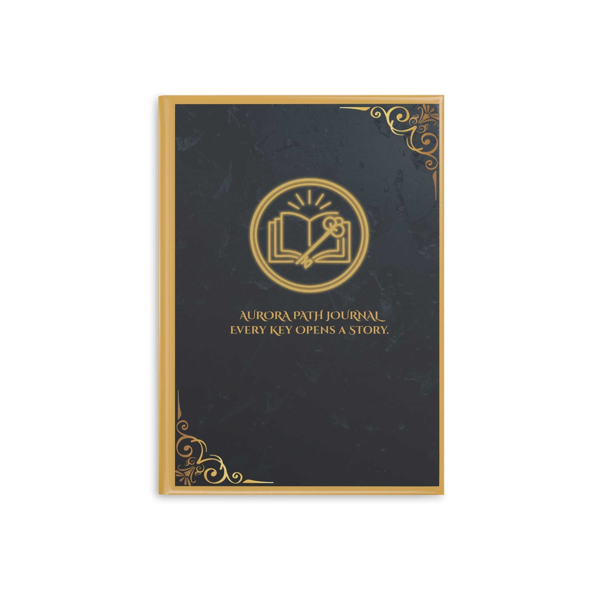 Hardcover Journal — 'Aurora Path' Gold Foil Notebook (Every Key Opens a Story) - Aurora Path Media#original_value#GlossyDotgridA5