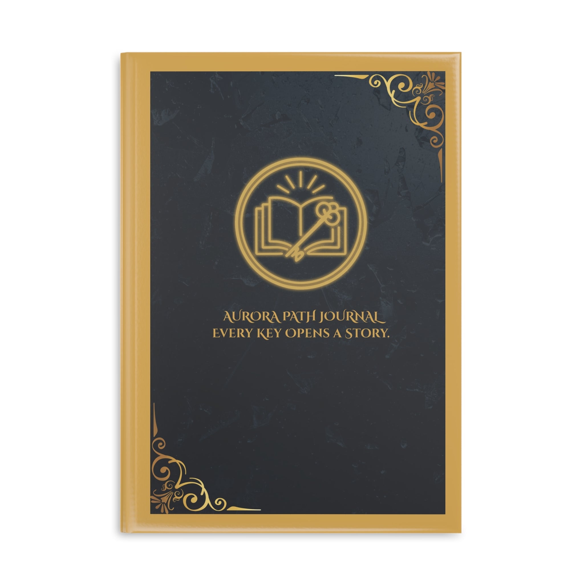 Hardcover Journal — 'Aurora Path' Gold Foil Notebook (Every Key Opens a Story) - Aurora Path Media#original_value#GlossyDotgridA4