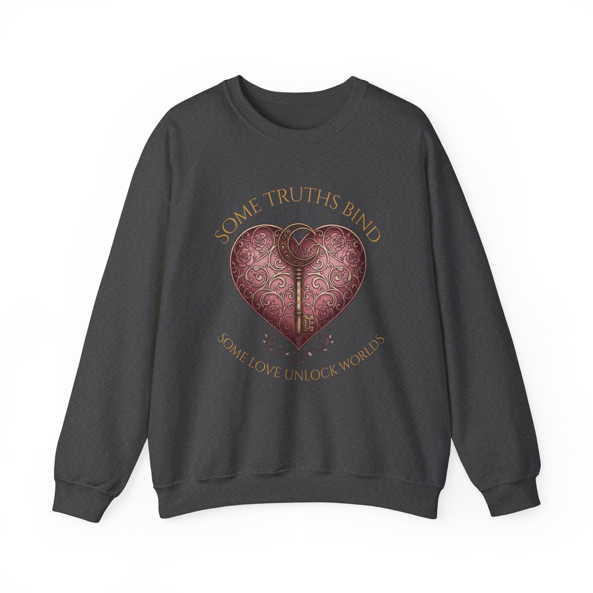 Heart Key Crewneck Sweatshirt – Vintage Ornate Heart Lock Graphic - Aurora Path Media33131883500956357449Heart Key Crewneck Sweatshirt – Vintage Ornate Heart Lock GraphicDark HeatherS