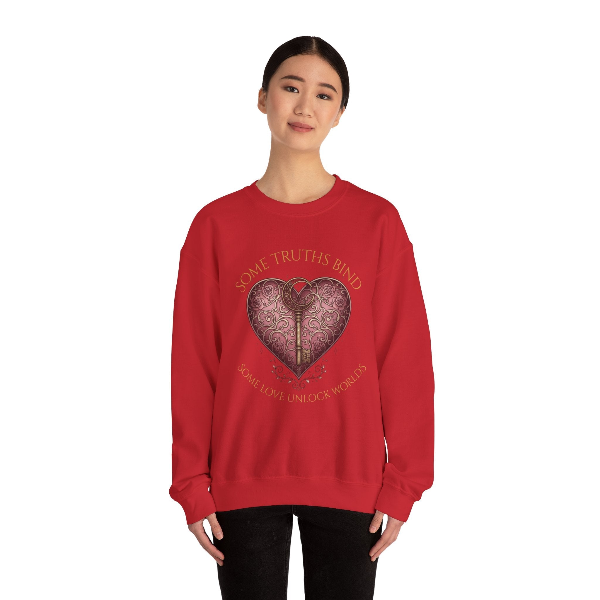 Heart Key Crewneck Sweatshirt – Vintage Ornate Heart Lock Graphic - Aurora Path Media15541725790958123898Heart Key Crewneck Sweatshirt – Vintage Ornate Heart Lock GraphicRedS