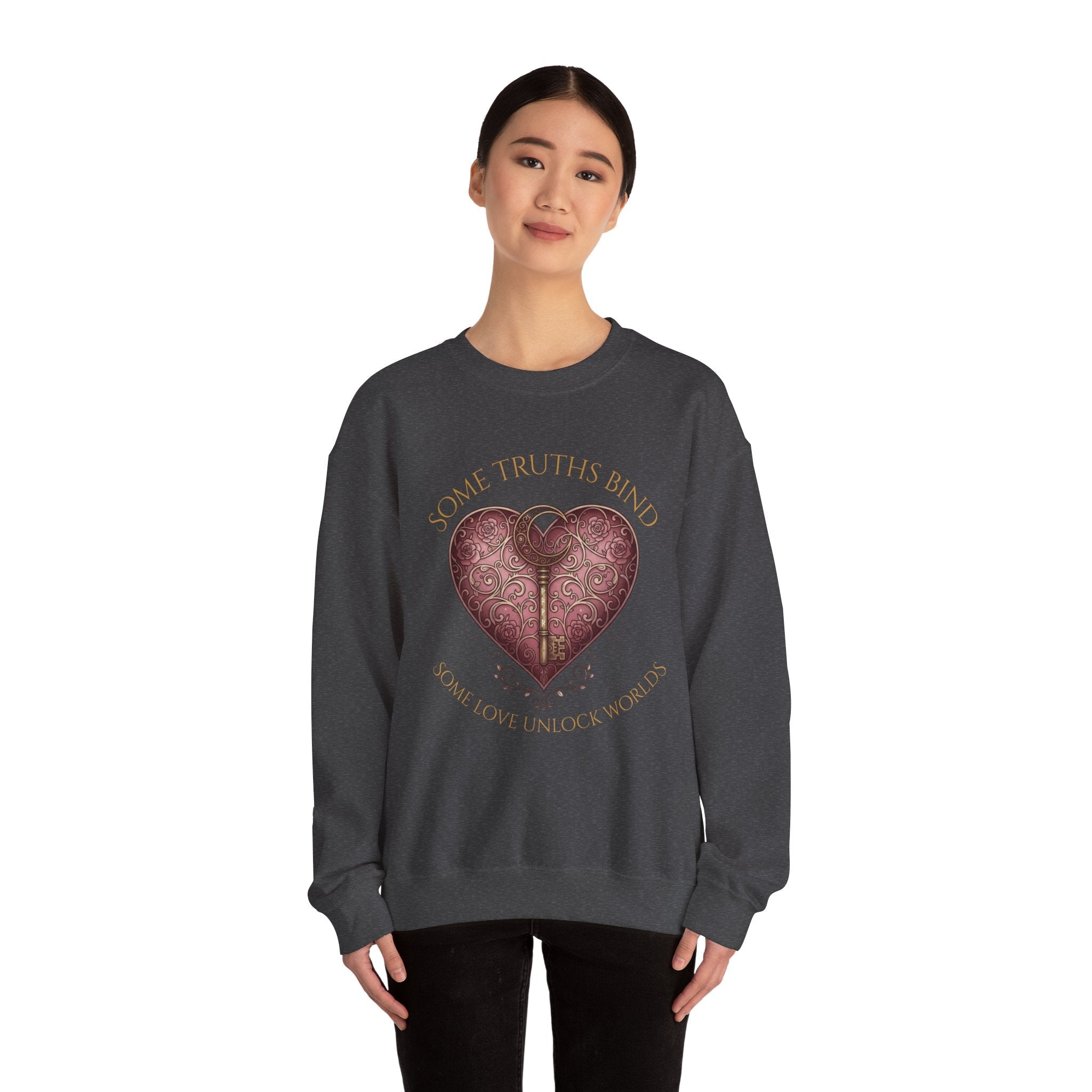 Heart Key Crewneck Sweatshirt – Vintage Ornate Heart Lock Graphic - Aurora Path Media15541725790958123898Heart Key Crewneck Sweatshirt – Vintage Ornate Heart Lock GraphicRedS