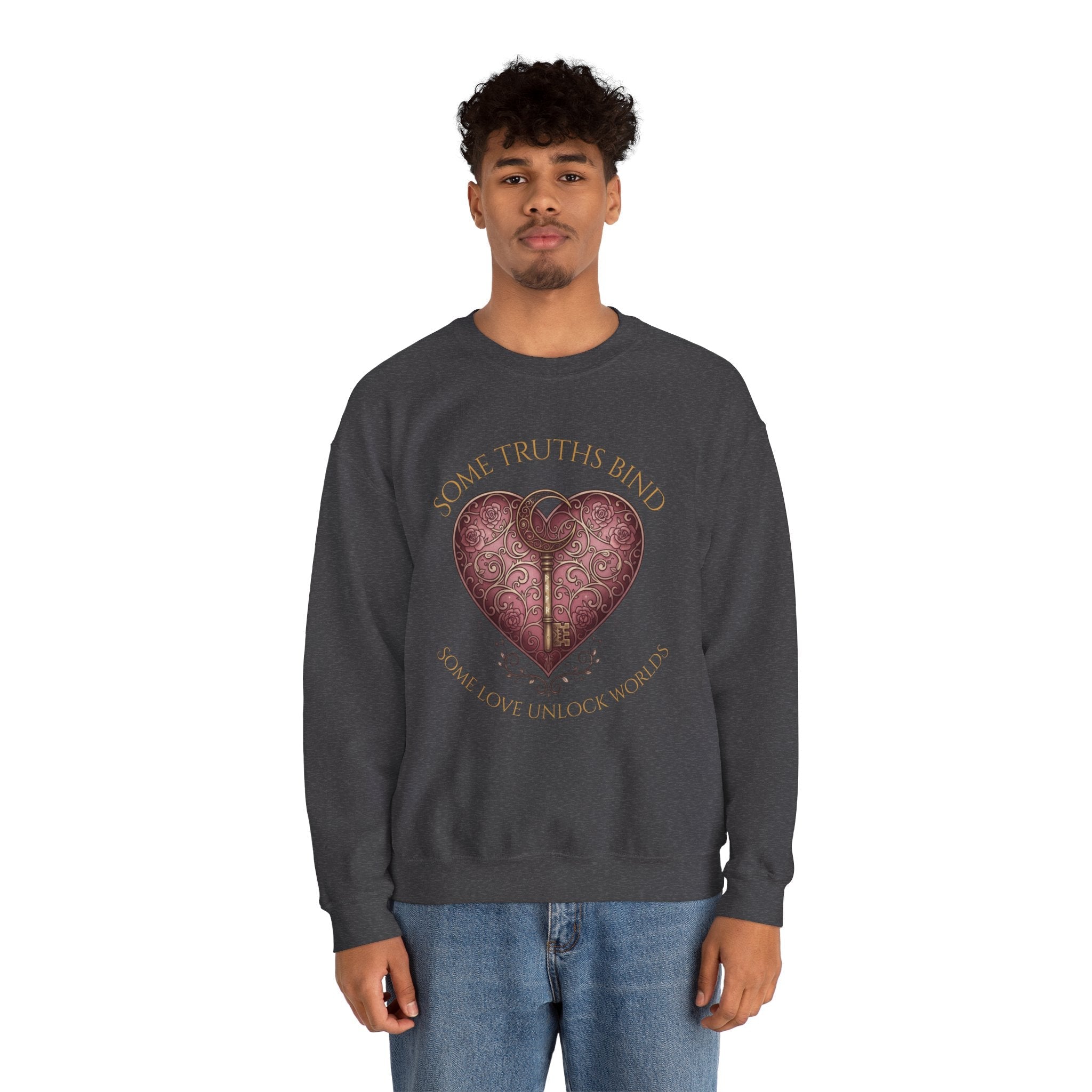 Heart Key Crewneck Sweatshirt – Vintage Ornate Heart Lock Graphic - Aurora Path Media15541725790958123898Heart Key Crewneck Sweatshirt – Vintage Ornate Heart Lock GraphicRedS
