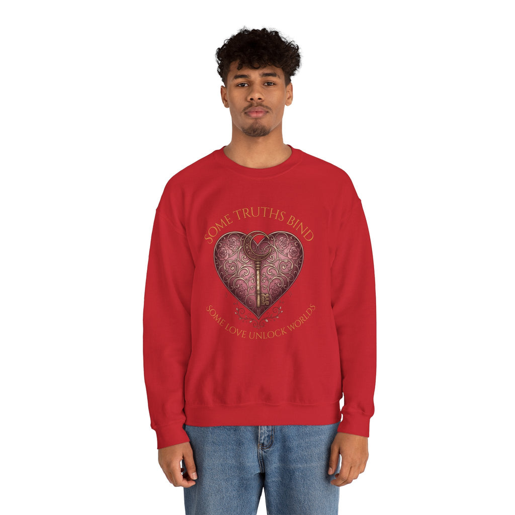 Heart Key Crewneck Sweatshirt – Vintage Ornate Heart Lock Graphic - Aurora Path Media15541725790958123898Heart Key Crewneck Sweatshirt – Vintage Ornate Heart Lock GraphicRedS