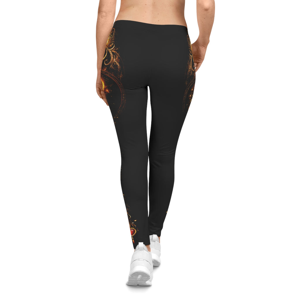 Heart Key Ornate Black Leggings — Women's Casual AOP - Aurora Path Media11025445605611160868Heart Key Ornate Black Leggings — Women's Casual AOPSeam thread color automatically matched to designXS