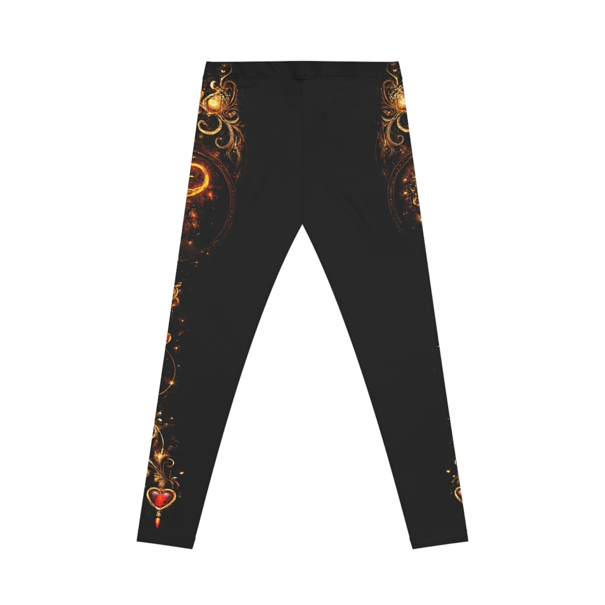 Heart Key Ornate Black Leggings — Women's Casual AOP - Aurora Path Media11025445605611160868Heart Key Ornate Black Leggings — Women's Casual AOPSeam thread color automatically matched to designXS
