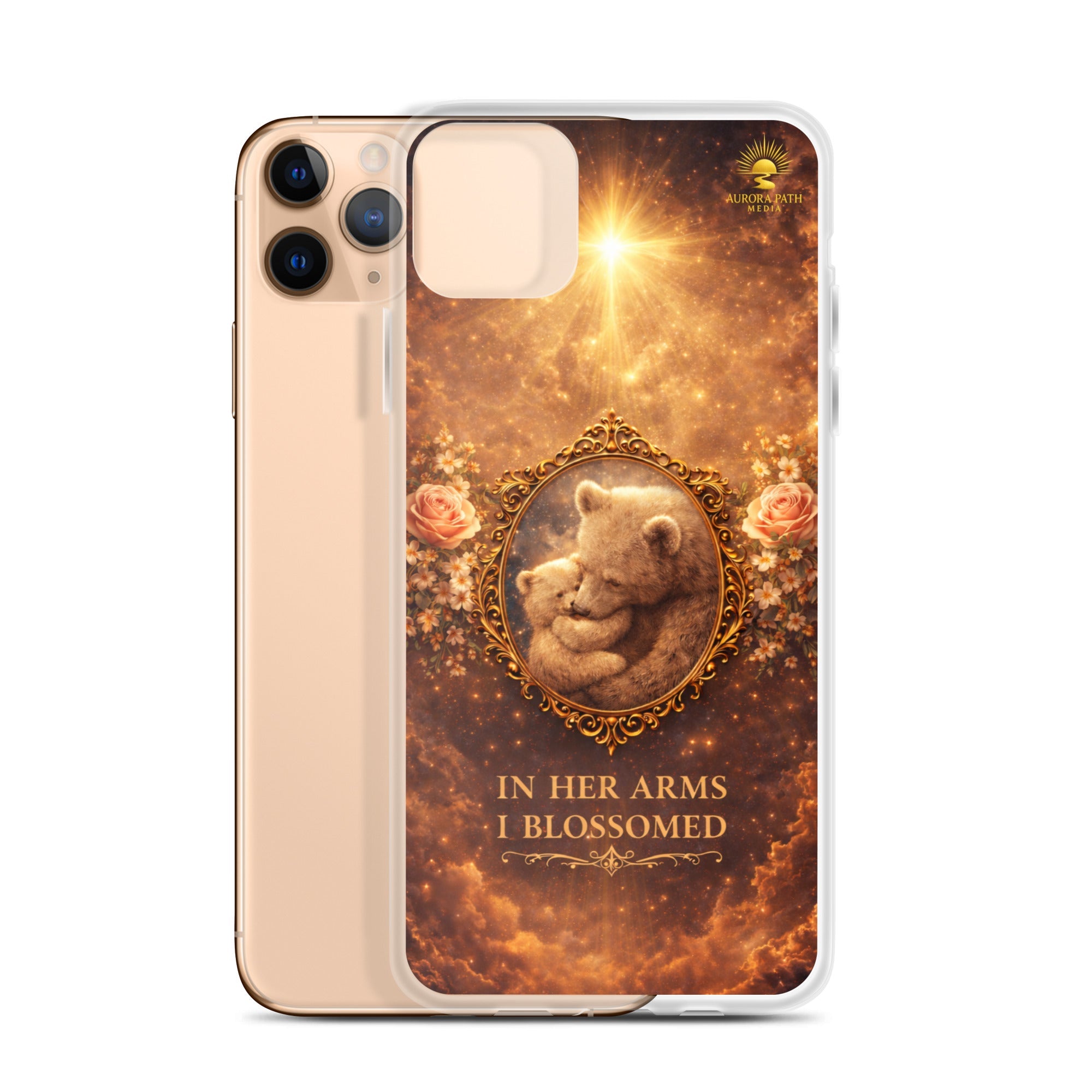 🌷 In Her Arms I Blossomed Motherhood Phone Case® - Aurora Path Media8918081_10996Product mockupiPhone 11 Pro Max