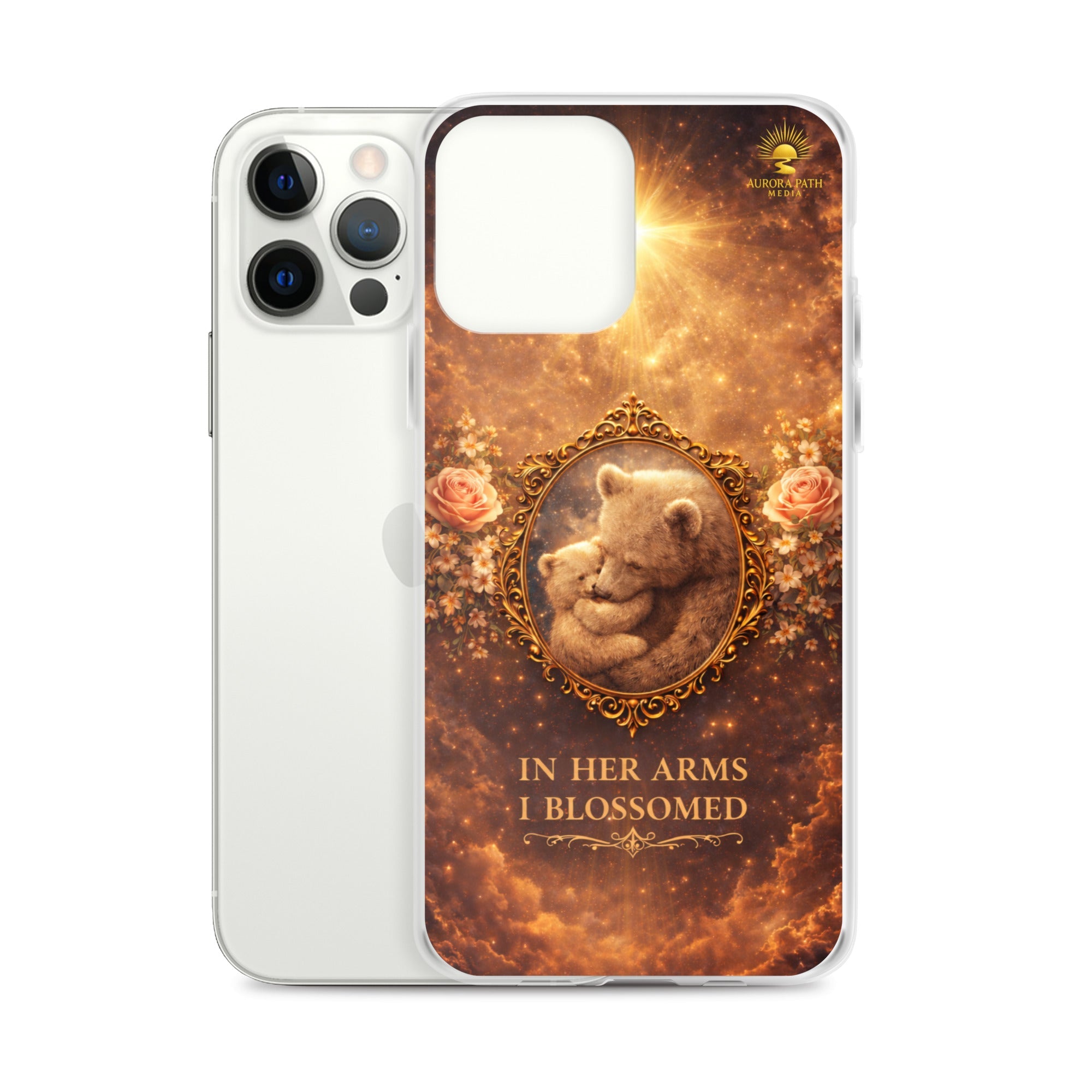 🌷 In Her Arms I Blossomed Motherhood Phone Case® - Aurora Path Media8918081_11705Product mockupiPhone 12 Pro Max