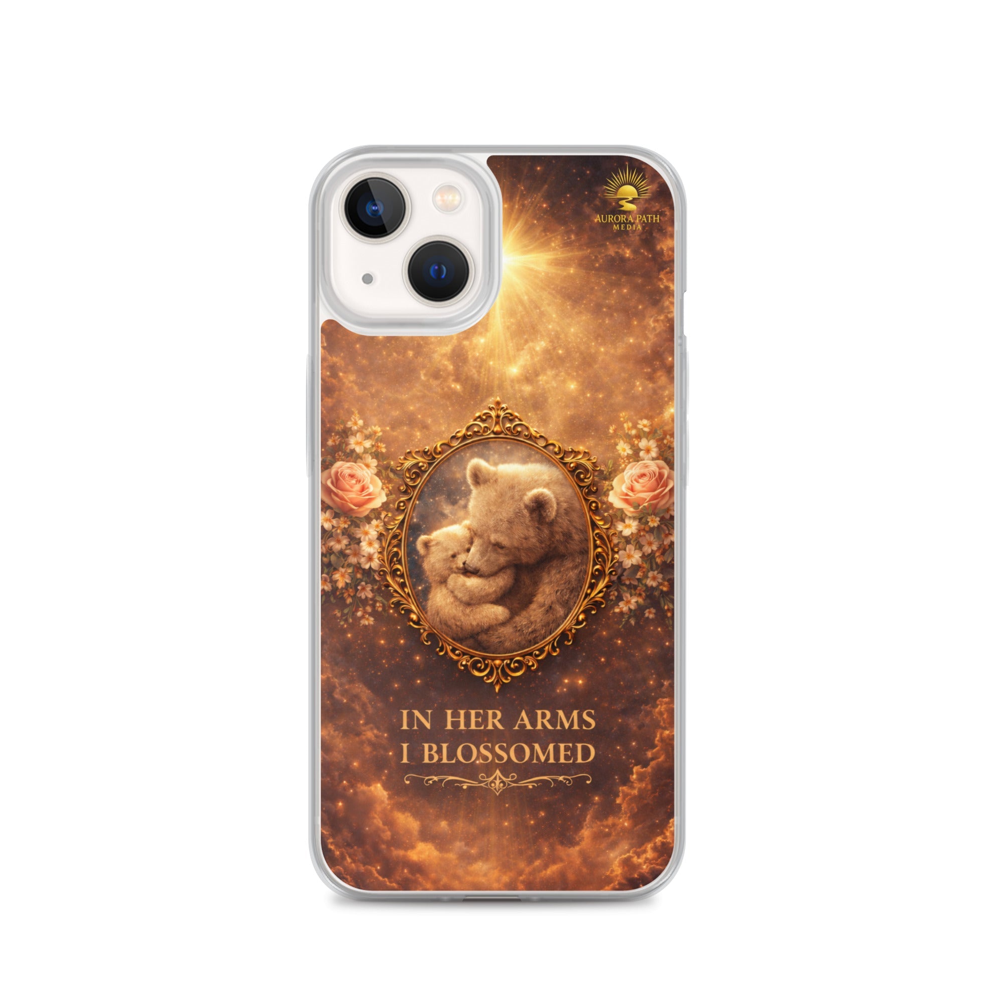🌷 In Her Arms I Blossomed Motherhood Phone Case® - Aurora Path Media8918081_13427Product mockupiPhone 13