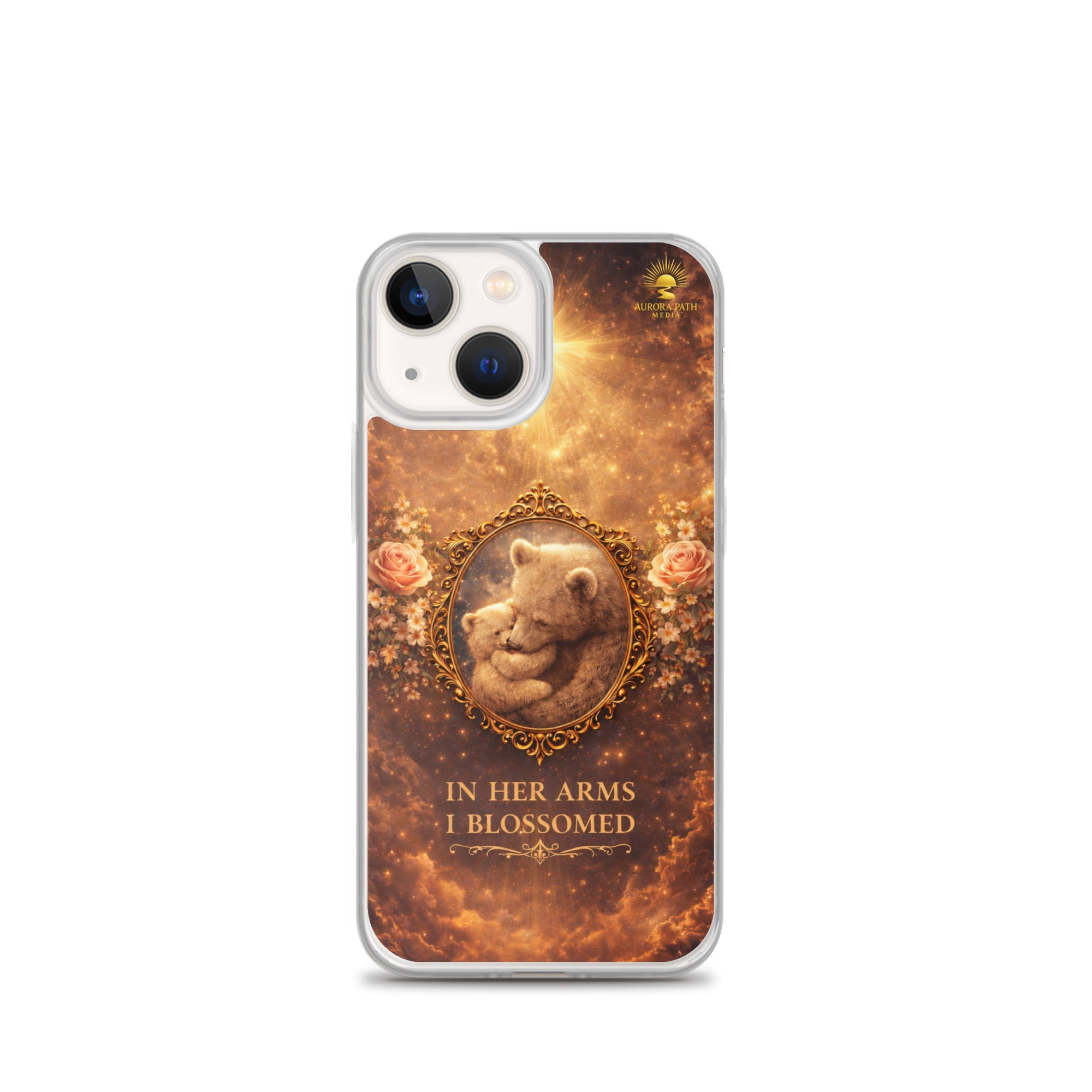 🌷 In Her Arms I Blossomed Motherhood Phone Case® - Aurora Path Media8918081_13428Product mockupiPhone 13 mini
