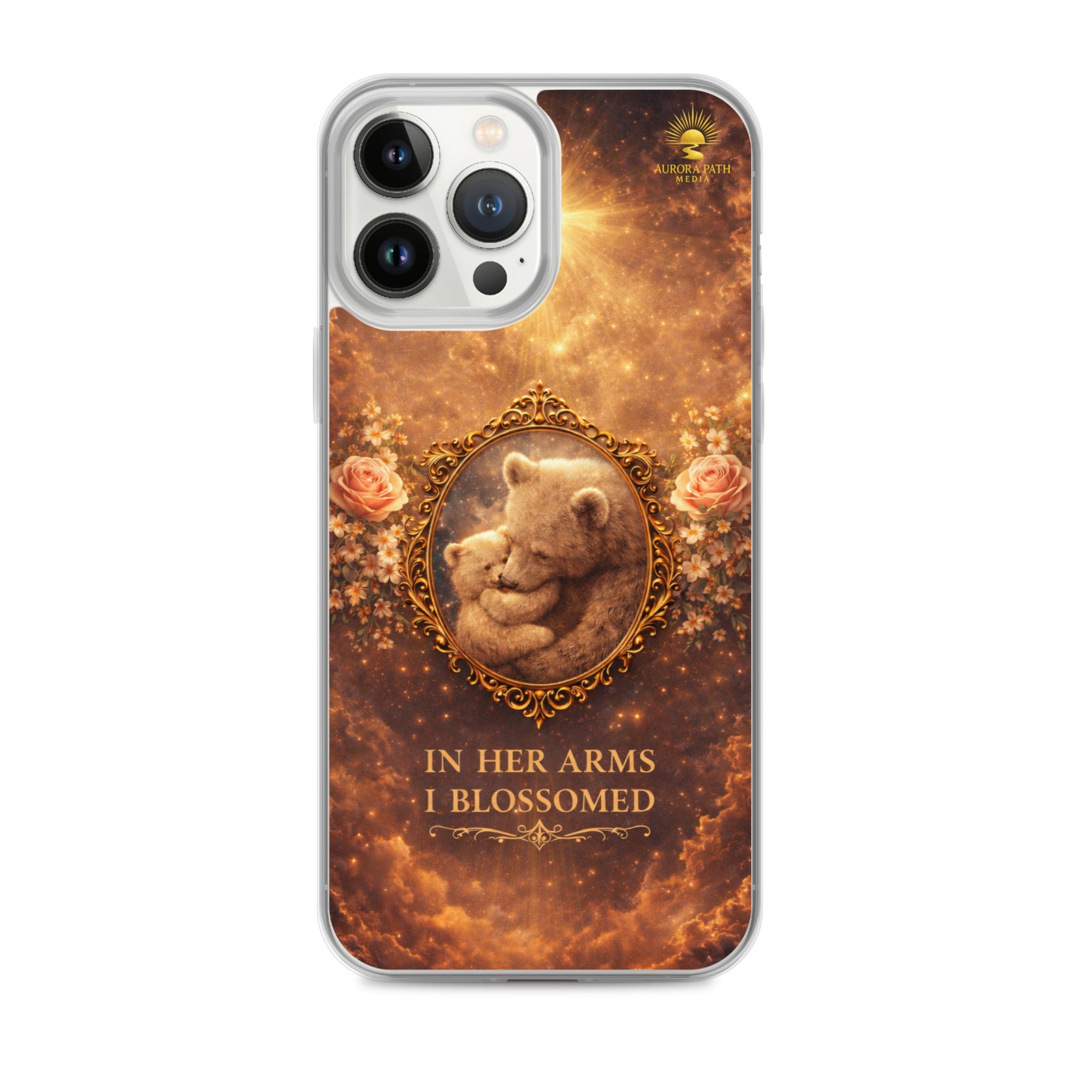 🌷 In Her Arms I Blossomed Motherhood Phone Case® - Aurora Path Media8918081_13801Product mockupiPhone 13 Pro Max