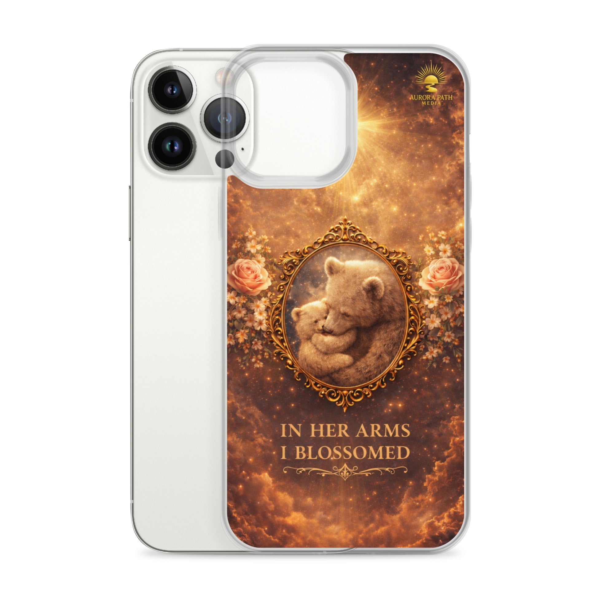 🌷 In Her Arms I Blossomed Motherhood Phone Case® - Aurora Path Media8918081_13801Product mockupiPhone 13 Pro Max