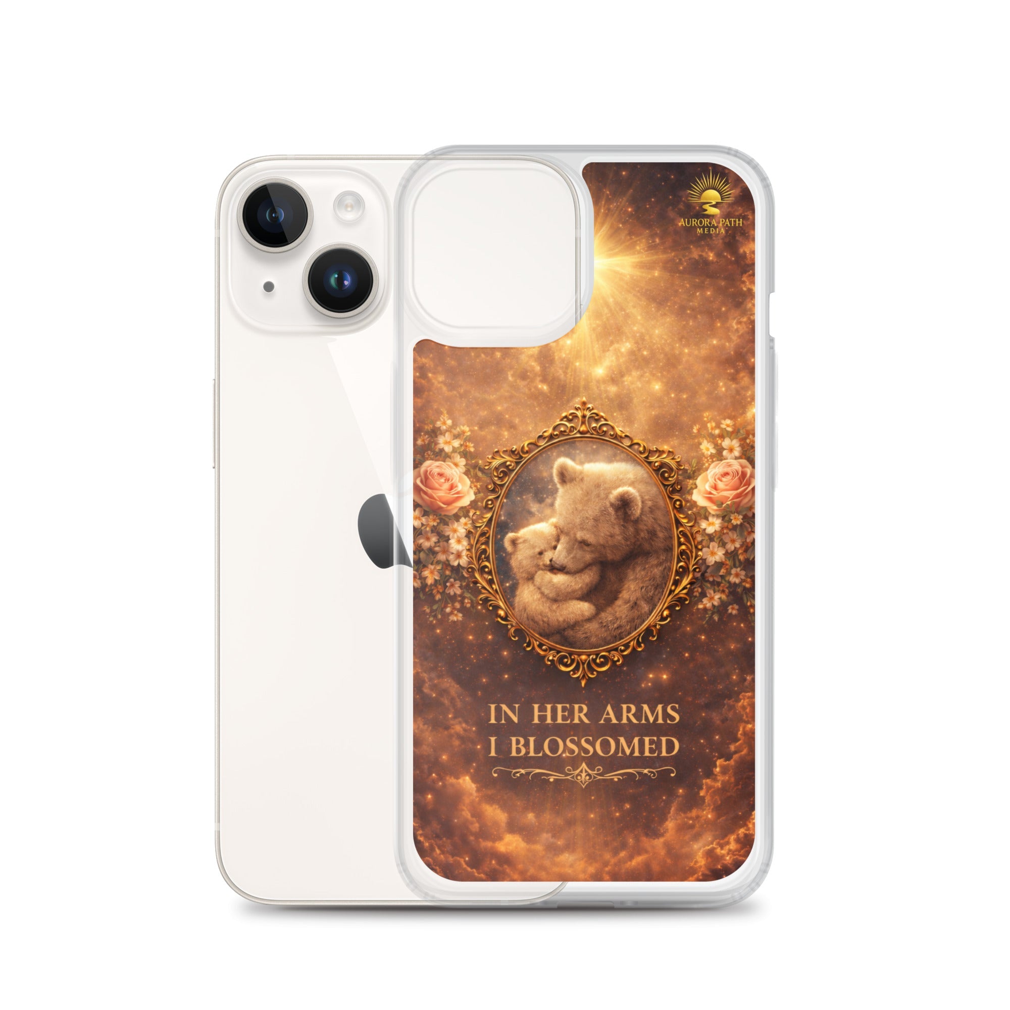 🌷 In Her Arms I Blossomed Motherhood Phone Case® - Aurora Path Media8918081_16240Product mockupiPhone 14