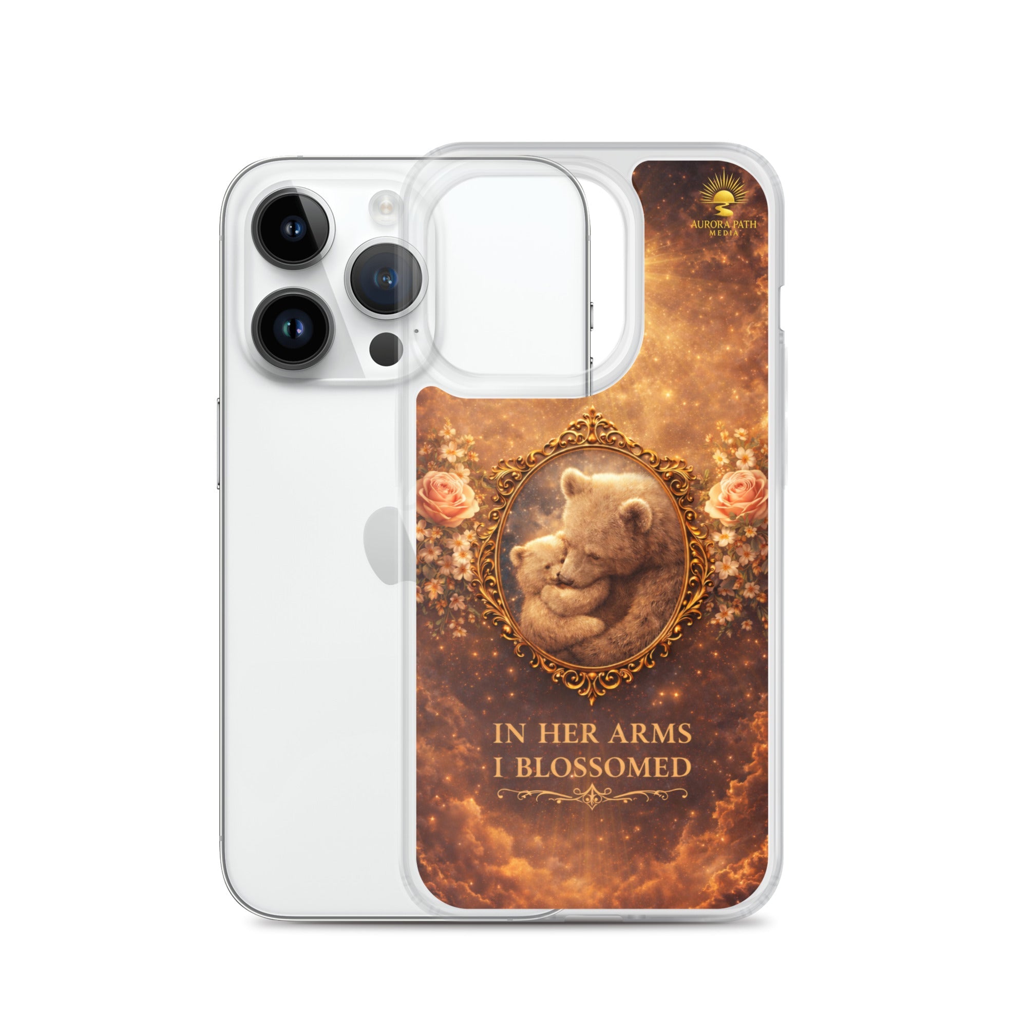 🌷 In Her Arms I Blossomed Motherhood Phone Case® - Aurora Path Media8918081_16241Product mockupiPhone 14 Pro