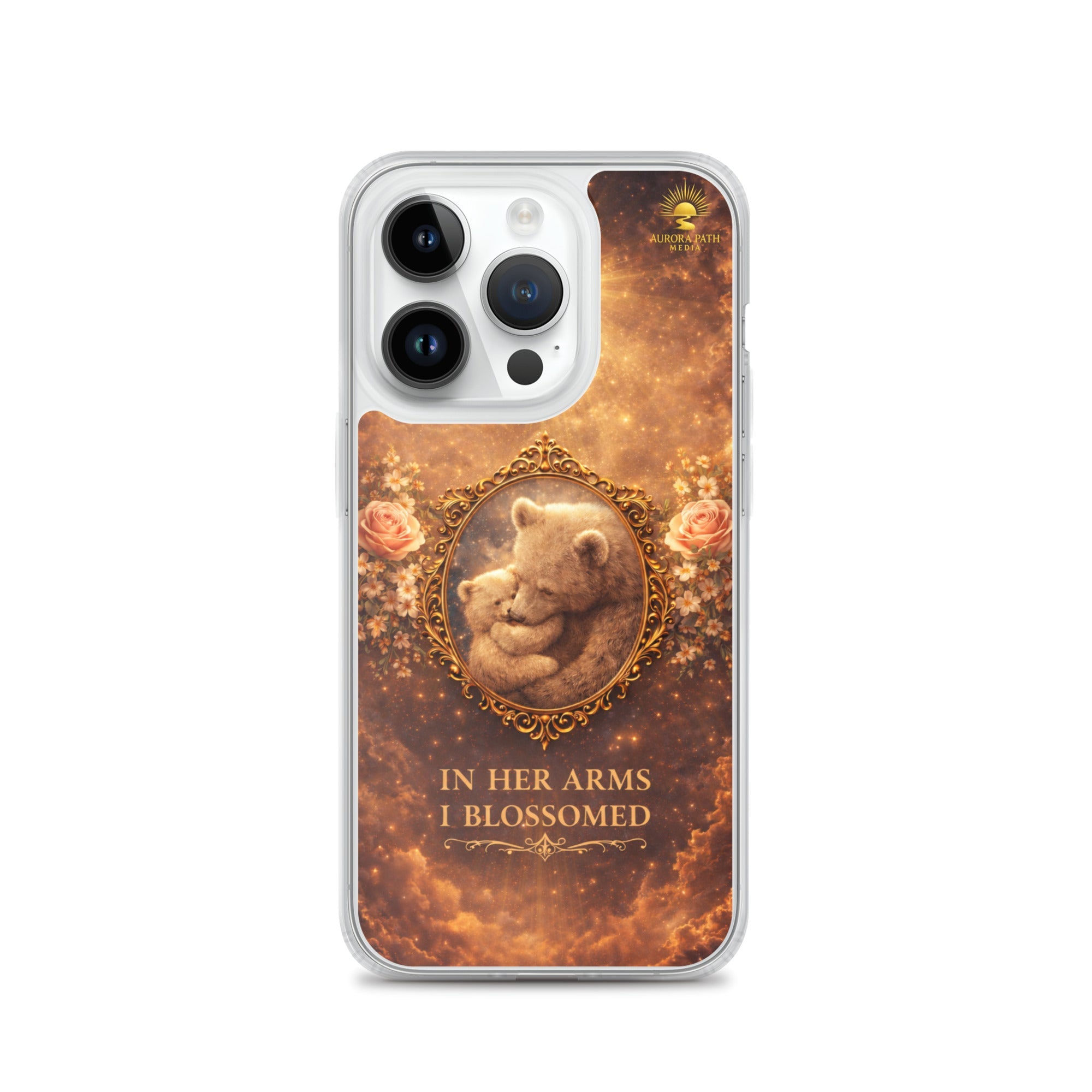 🌷 In Her Arms I Blossomed Motherhood Phone Case® - Aurora Path Media8918081_16241Product mockupiPhone 14 Pro