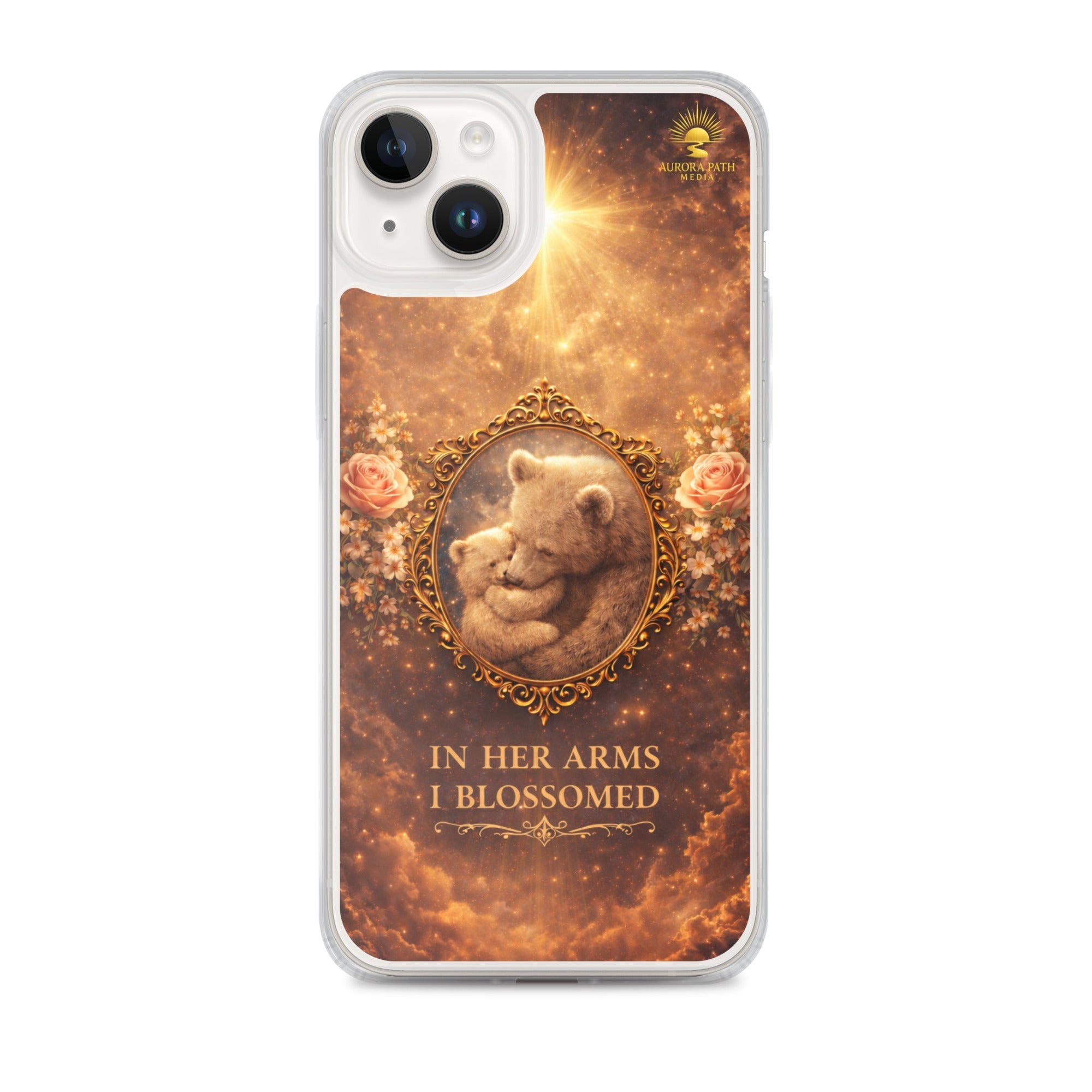 🌷 In Her Arms I Blossomed Motherhood Phone Case® - Aurora Path Media8918081_16242Product mockupiPhone 14 Plus