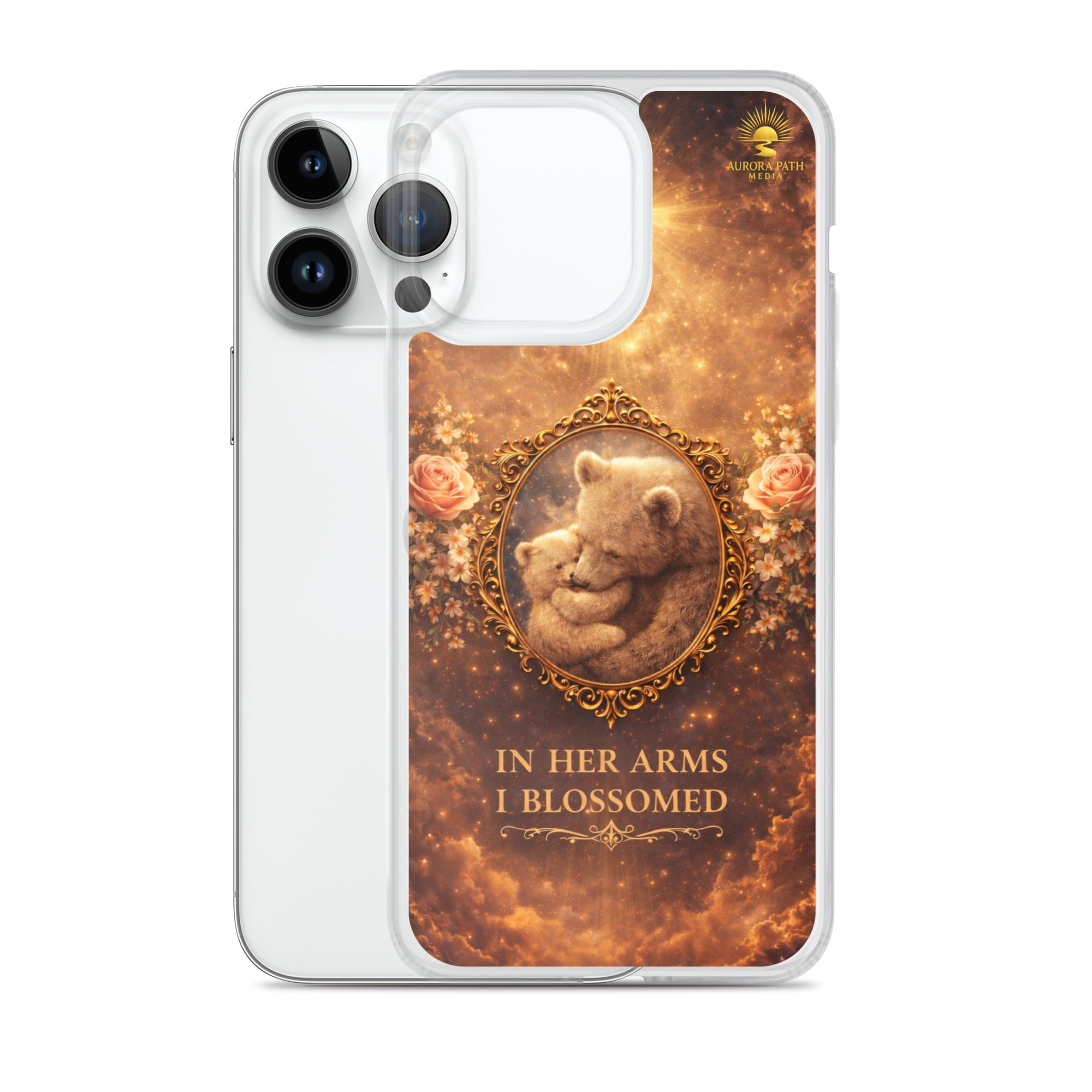 🌷 In Her Arms I Blossomed Motherhood Phone Case® - Aurora Path Media8918081_16243Product mockupiPhone 14 Pro Max
