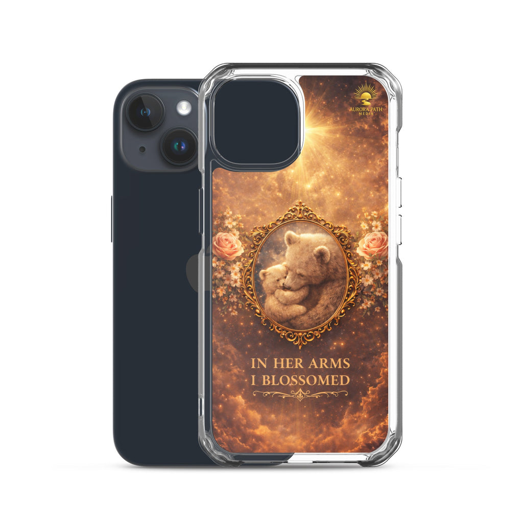 🌷 In Her Arms I Blossomed Motherhood Phone Case® - Aurora Path Media8918081_17616Product mockupiPhone 15