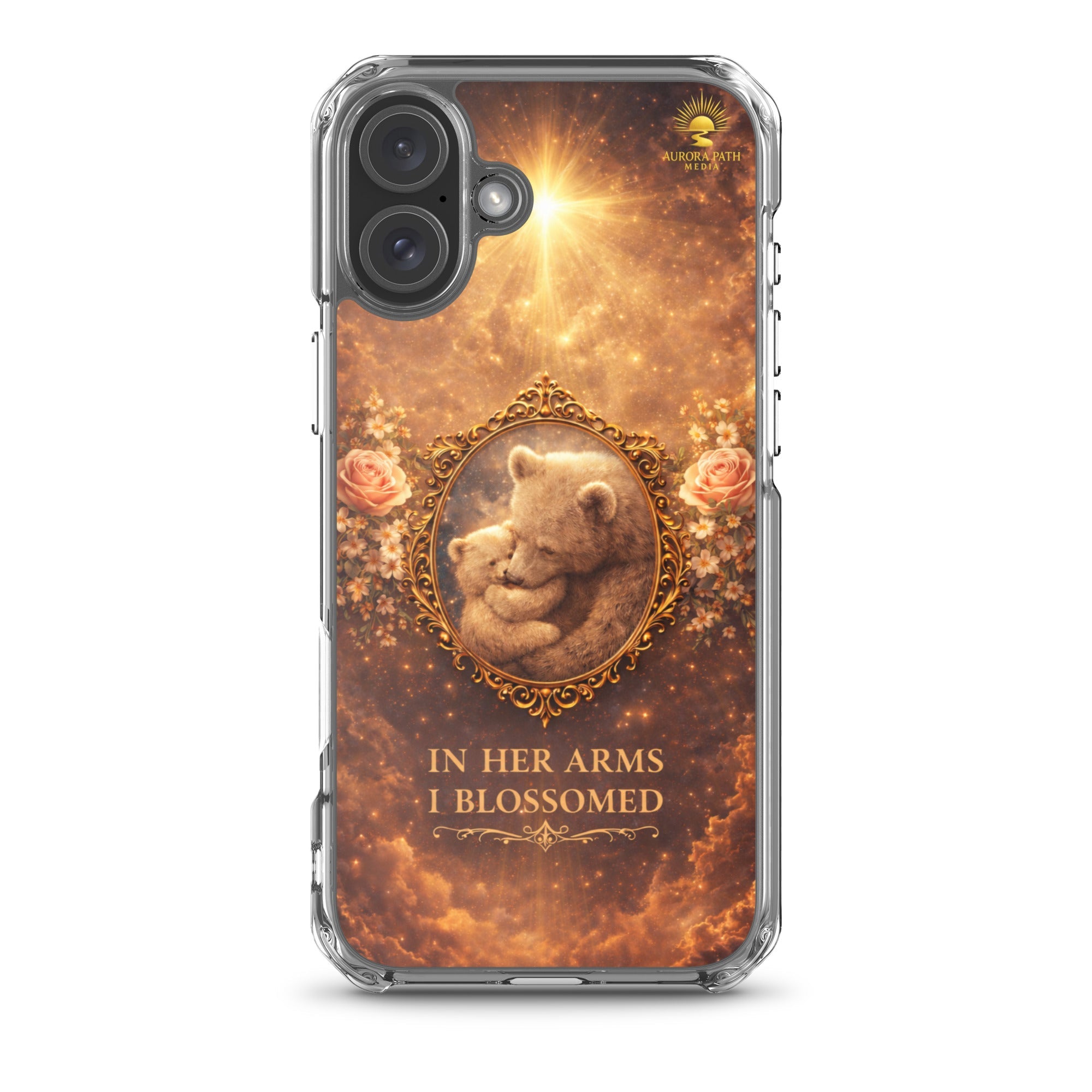 🌷 In Her Arms I Blossomed Motherhood Phone Case® - Aurora Path Media8918081_20291Product mockupiPhone 16 Plus