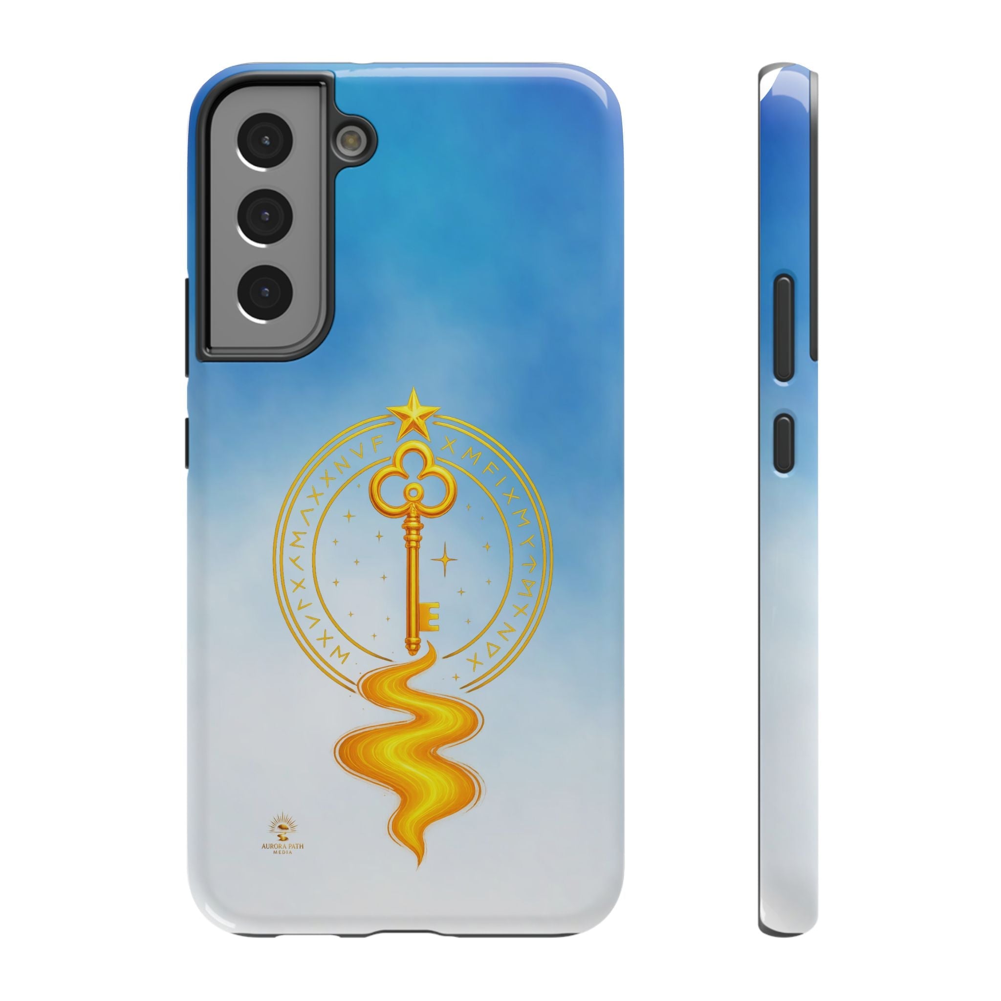 Key of Stars Gradient Impact-Resistant Phone Case - Aurora Path Media#original_value#Without gift packagingGlossySamsung Galaxy S22 Plus