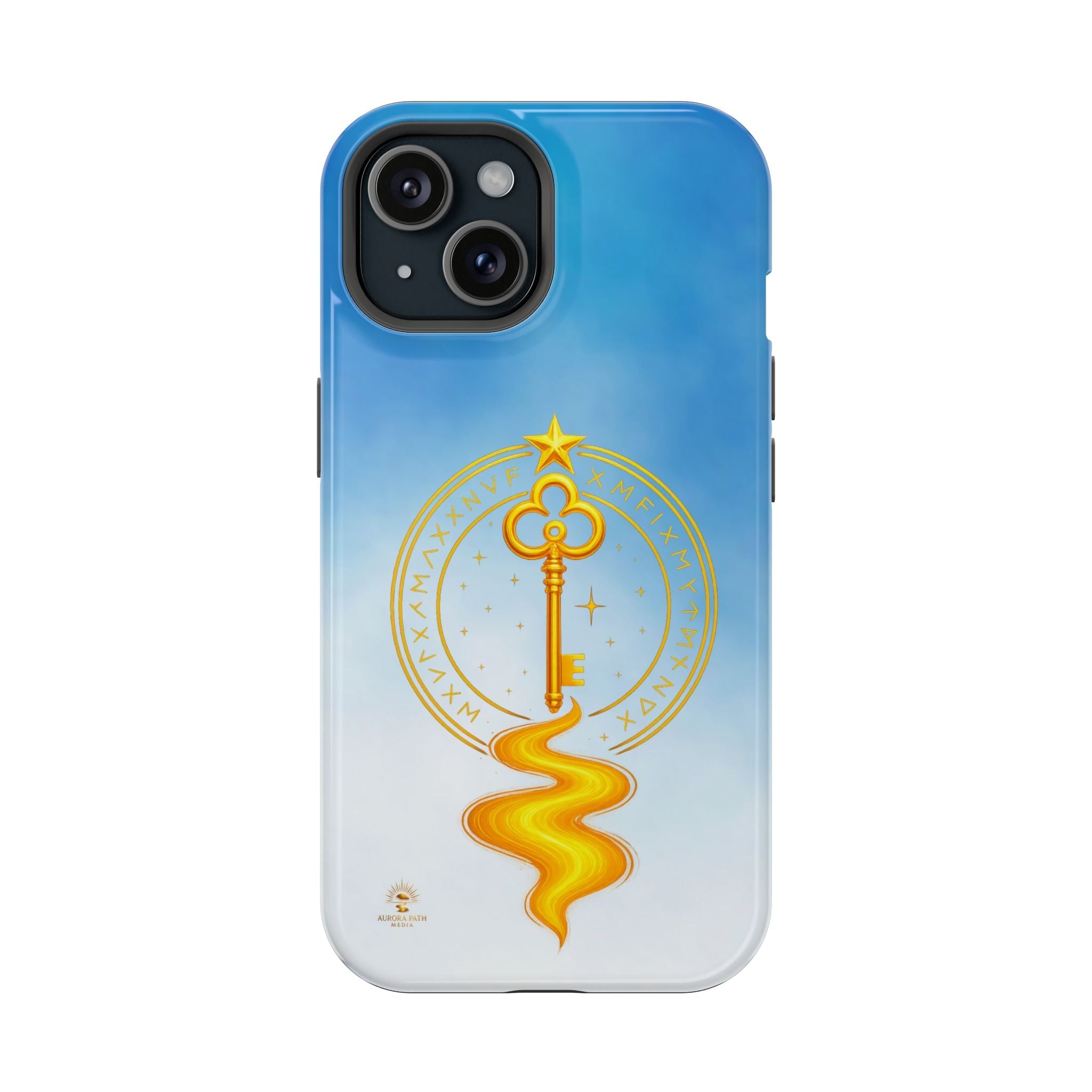 Key of Stars Gradient Impact-Resistant Phone Case - Aurora Path Media#original_value#Without gift packagingGlossyiPhone 15