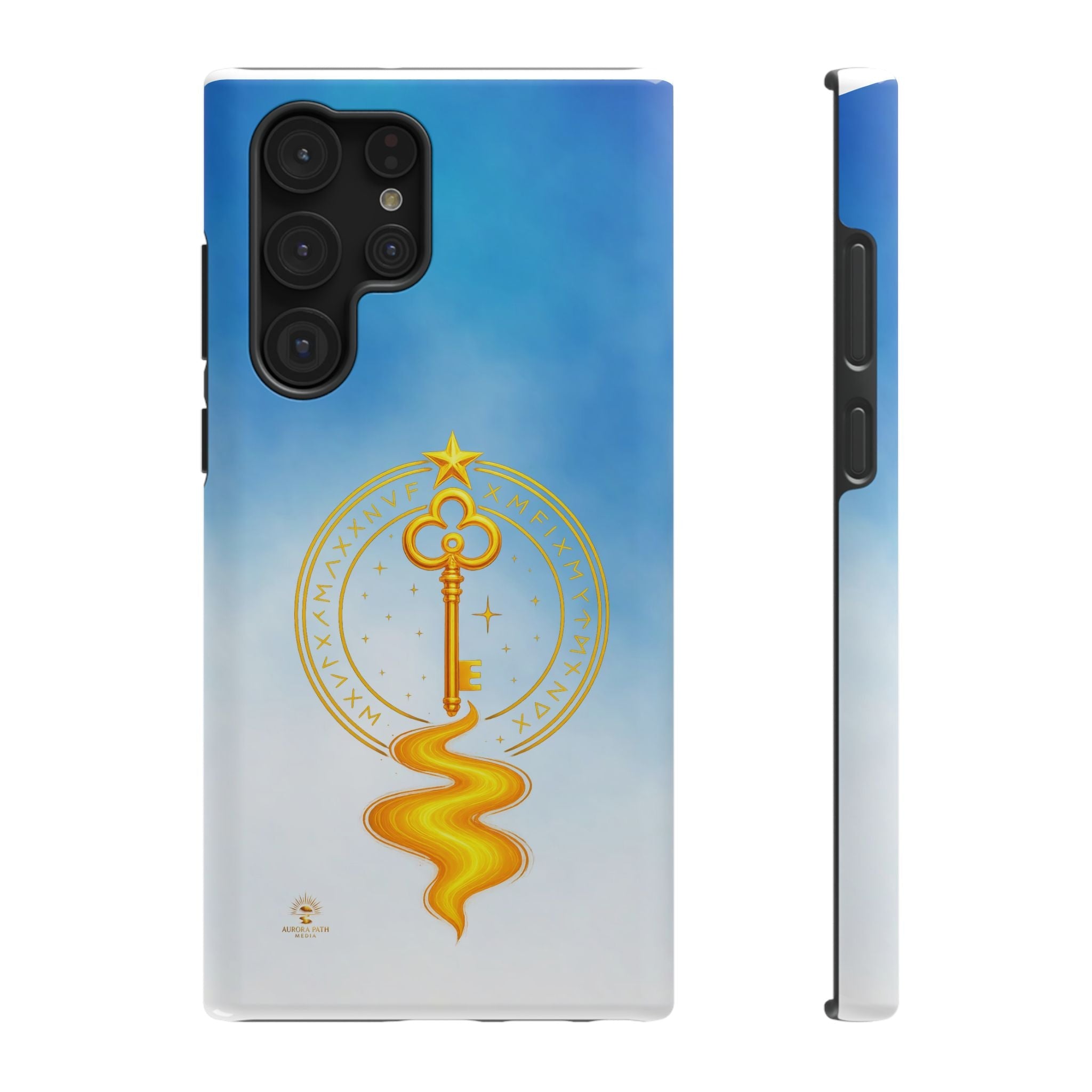 Key of Stars Gradient Impact-Resistant Phone Case - Aurora Path Media#original_value#Without gift packagingGlossySamsung Galaxy S22 Ultra
