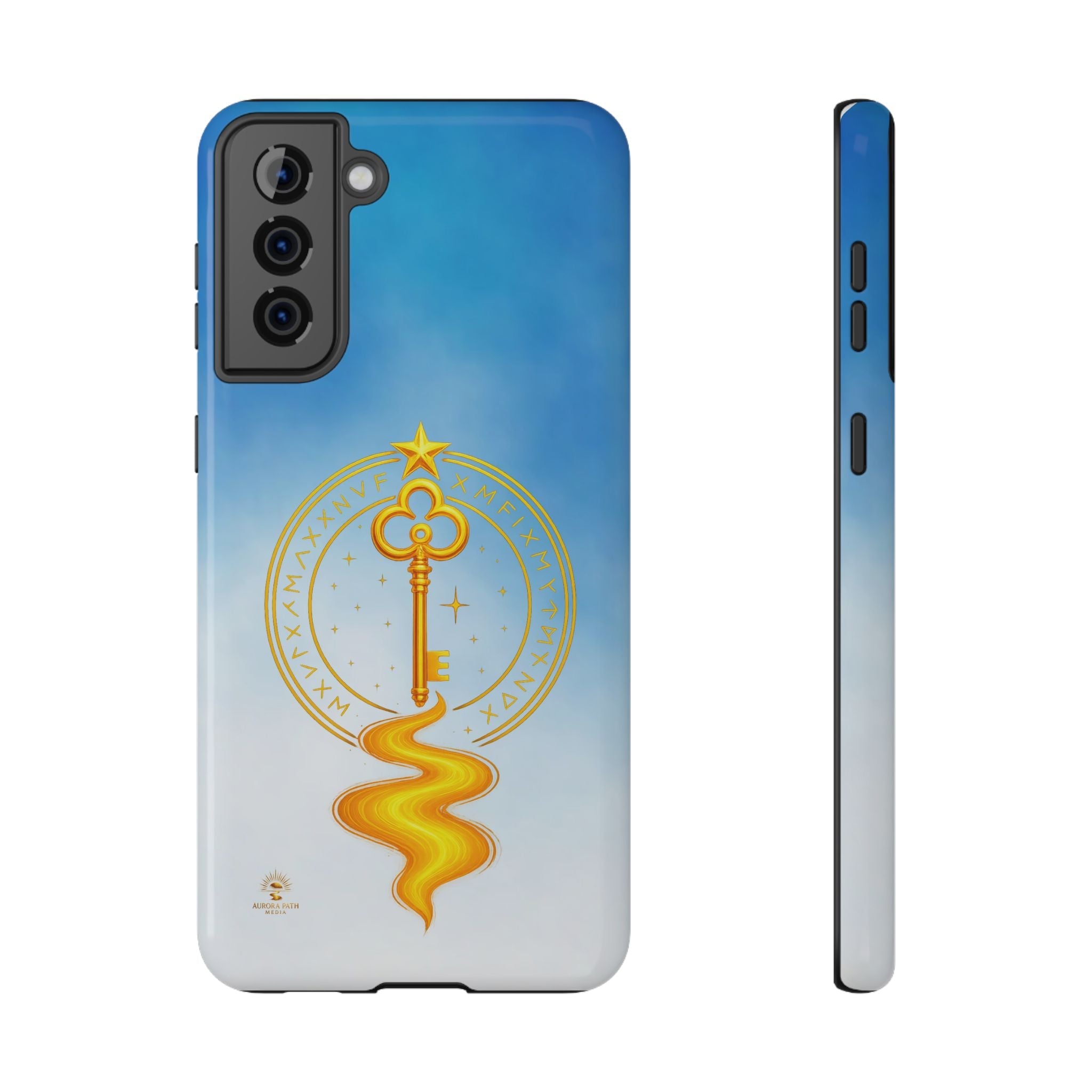 Key of Stars Gradient Impact-Resistant Phone Case - Aurora Path Media#original_value#Without gift packagingGlossySamsung Galaxy S21 Plus