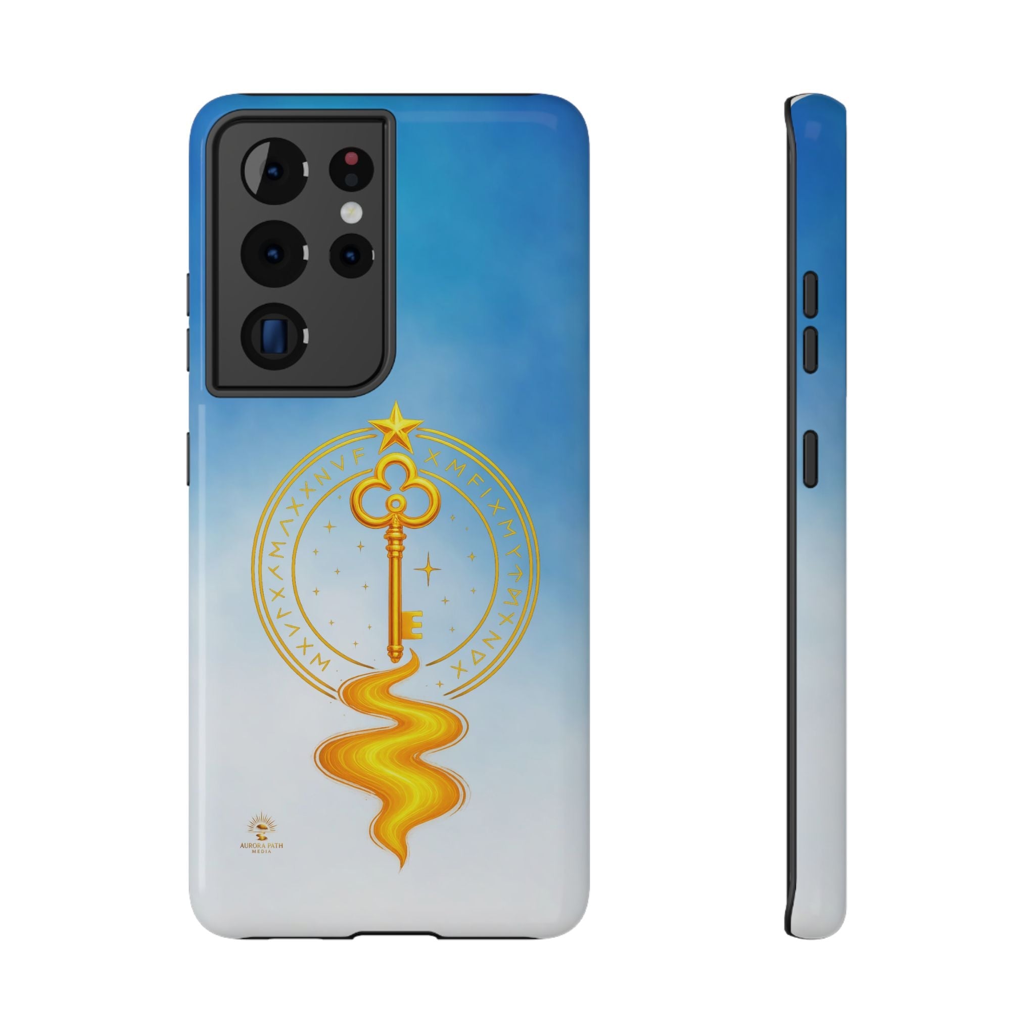 Key of Stars Gradient Impact-Resistant Phone Case - Aurora Path Media#original_value#Without gift packagingGlossySamsung Galaxy S21 Ultra